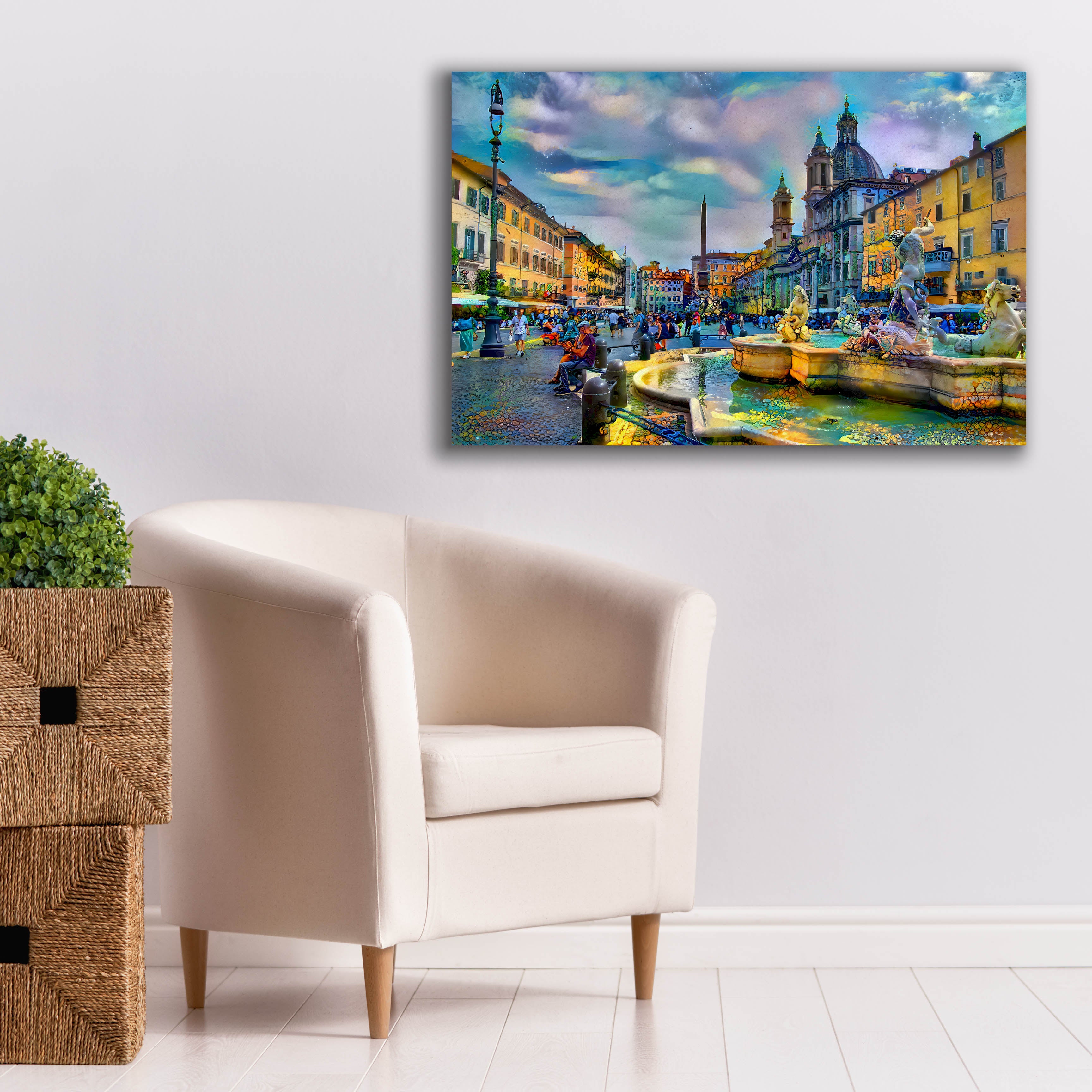 'Rome Italy Piazza Navona' by Pedro Gavidia, Canvas Wall Art,40 x 26