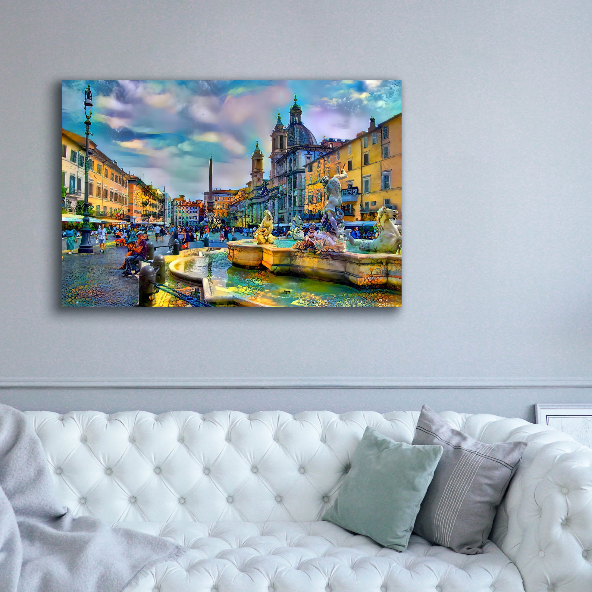 'Rome Italy Piazza Navona' by Pedro Gavidia, Canvas Wall Art,60 x 40