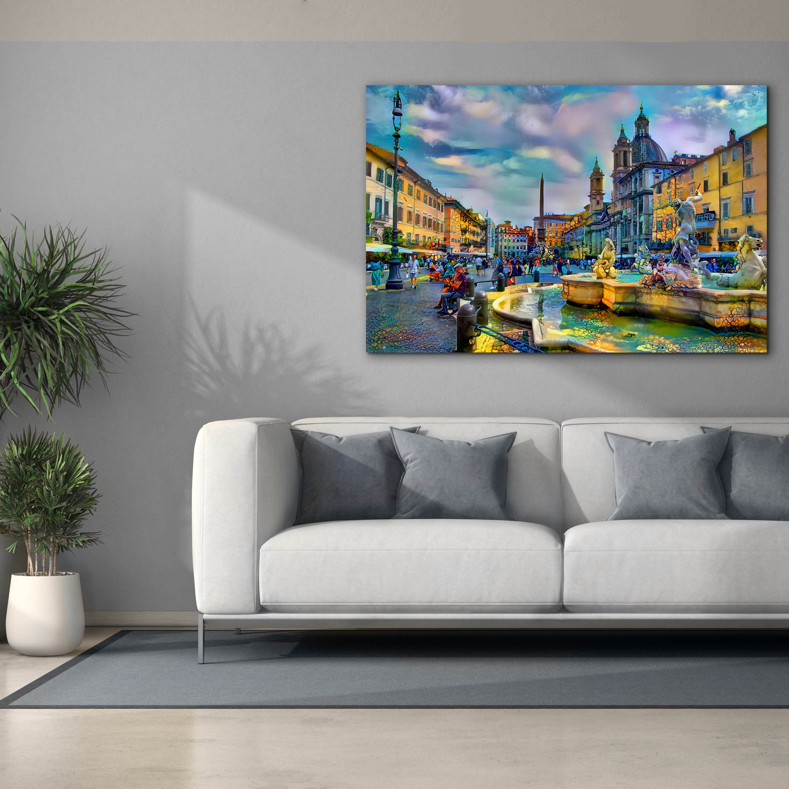 'Rome Italy Piazza Navona' by Pedro Gavidia, Canvas Wall Art,60 x 40