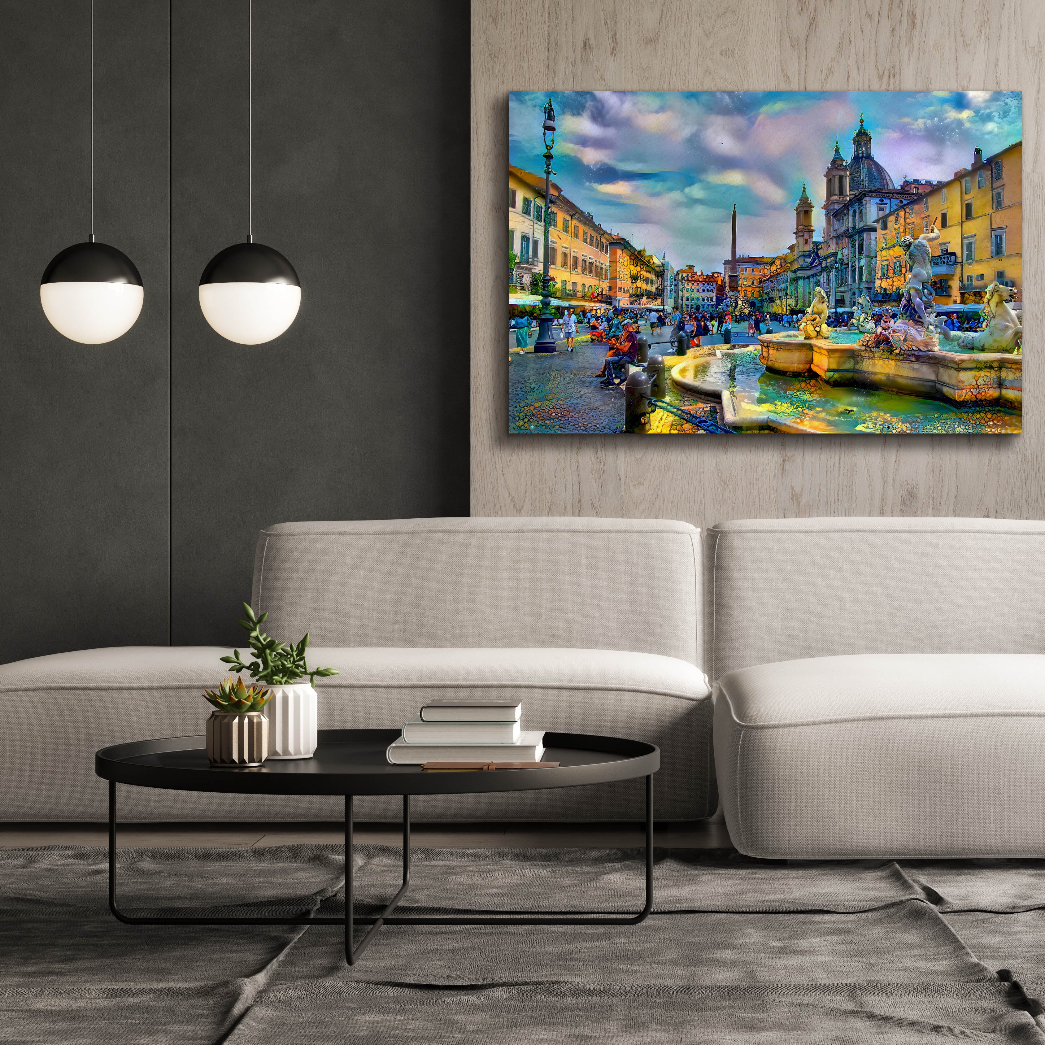 'Rome Italy Piazza Navona' by Pedro Gavidia, Canvas Wall Art,60 x 40