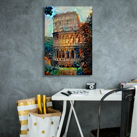 Image of 'Rome Italy Colosseum' by Pedro Gavidia, Canvas Wall Art,18 x 26