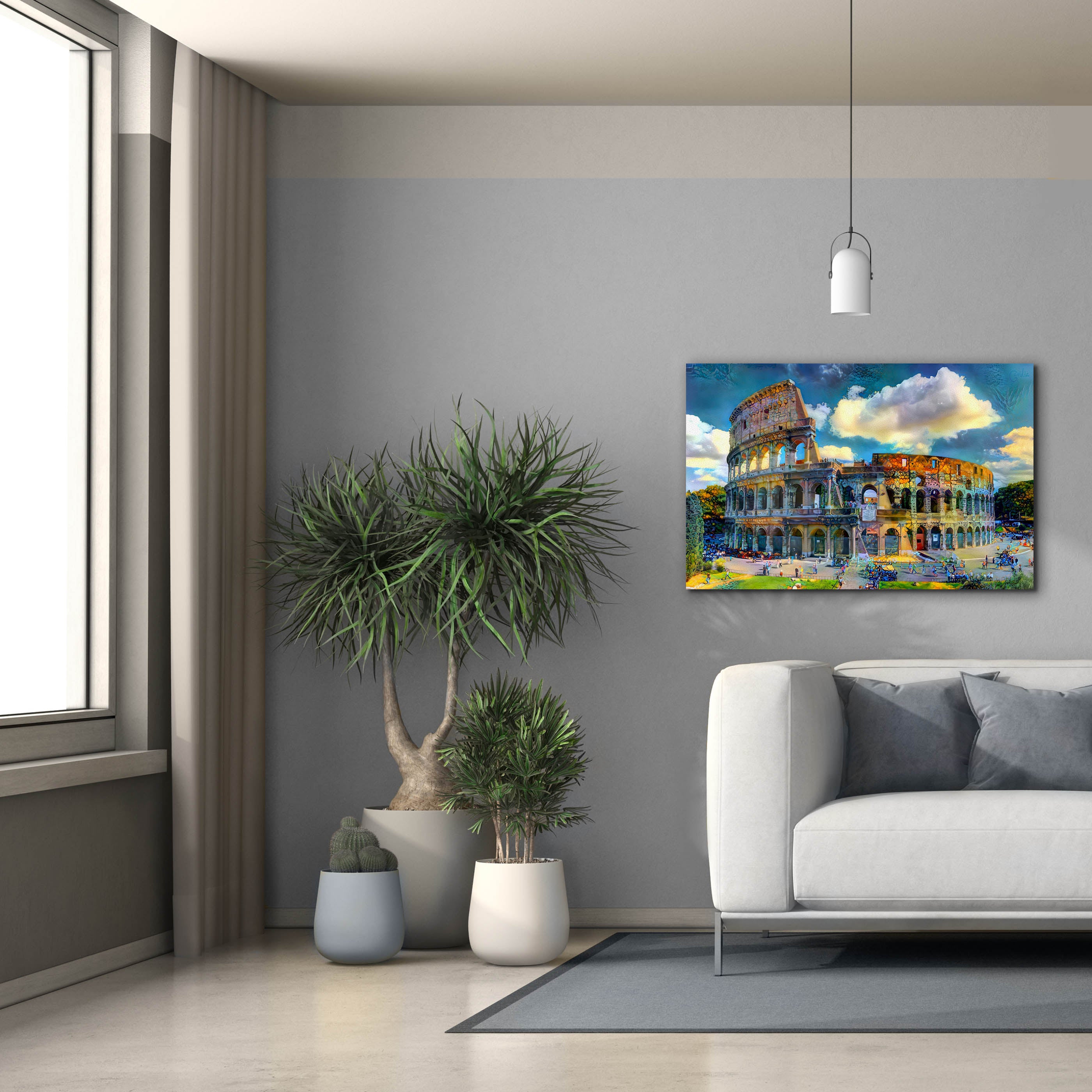 'Rome Italy Colosseum Ver1' by Pedro Gavidia, Canvas Wall Art,40 x 26