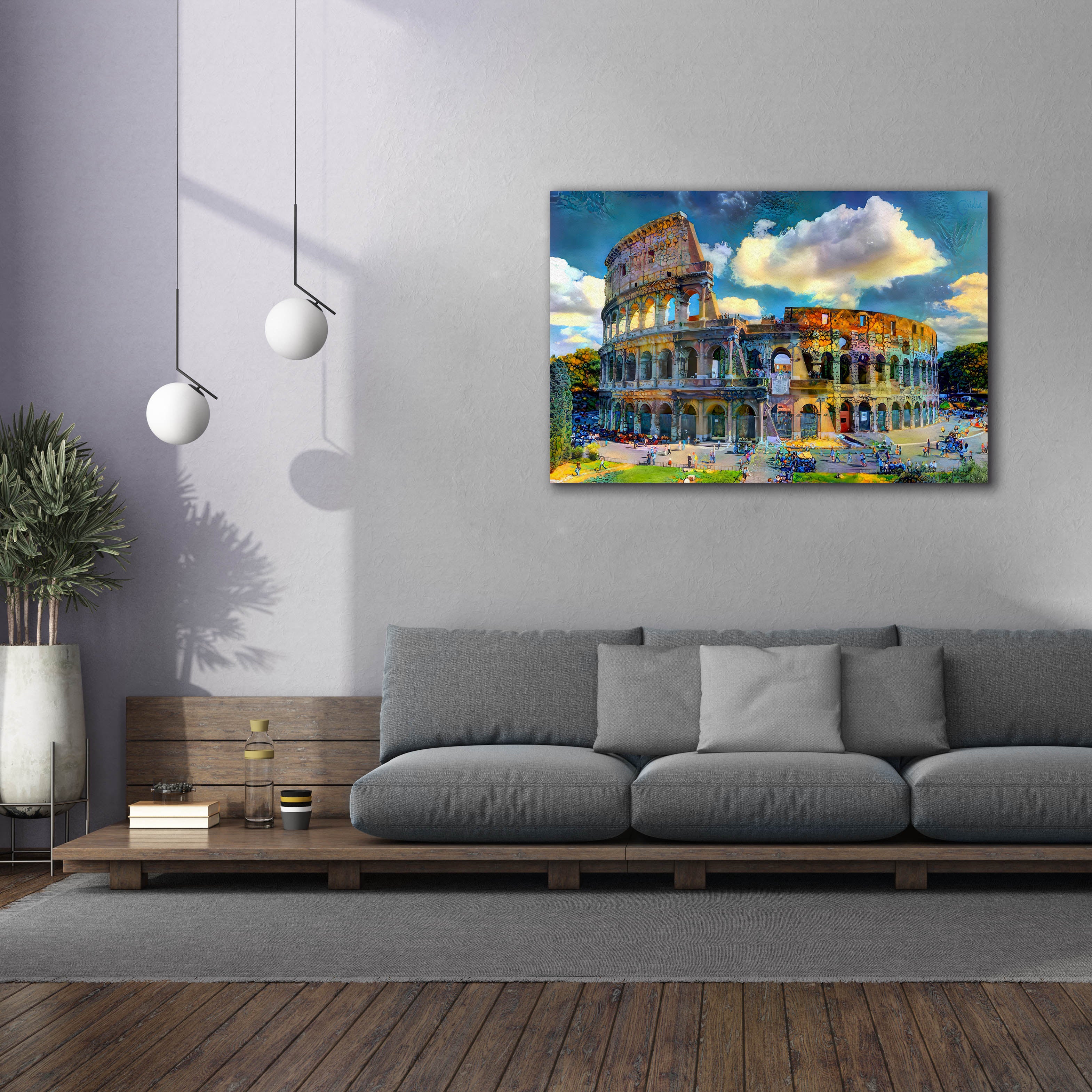'Rome Italy Colosseum Ver1' by Pedro Gavidia, Canvas Wall Art,60 x 40