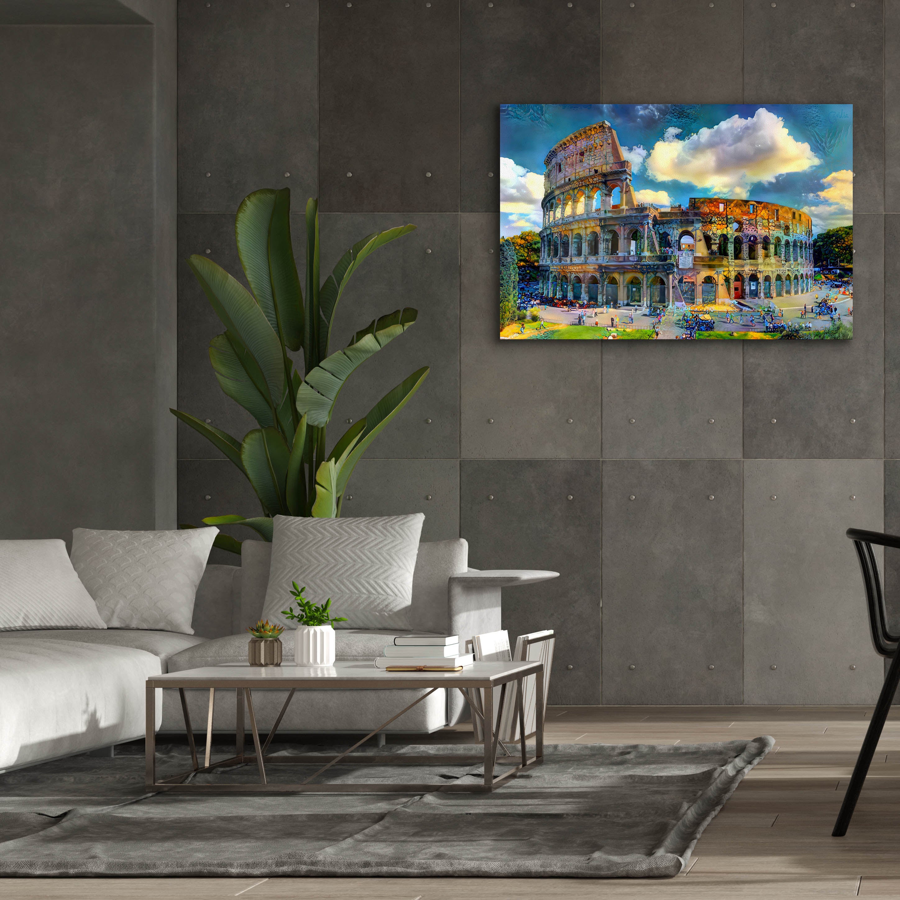 'Rome Italy Colosseum Ver1' by Pedro Gavidia, Canvas Wall Art,60 x 40