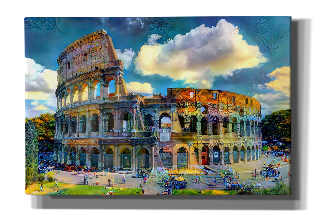 'Rome Italy Colosseum Ver1' by Pedro Gavidia, Canvas Wall Art