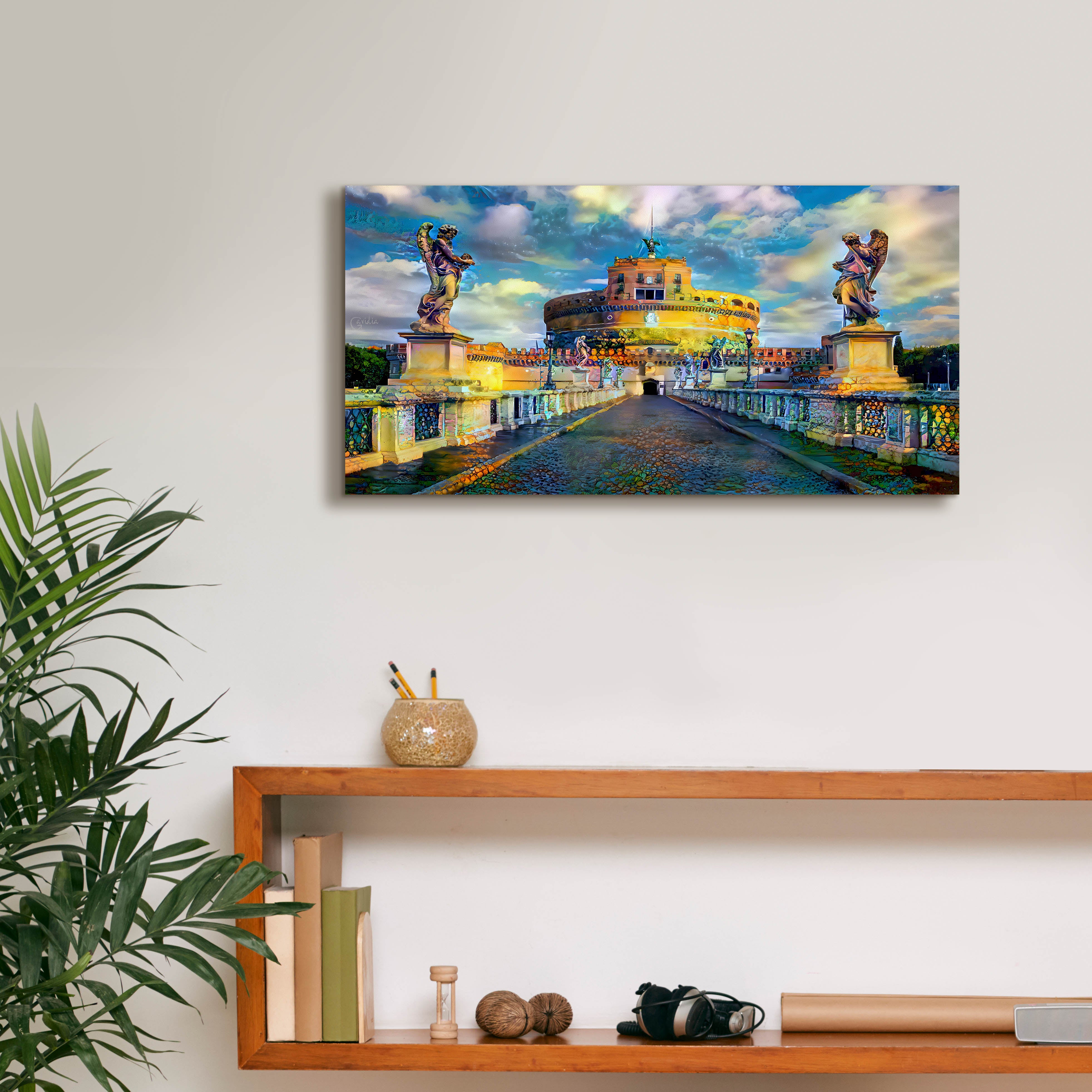 'Rome Italy Castel Sant Angelo Mausoleum of Hadrian' by Pedro Gavidia, Canvas Wall Art,24 x 12