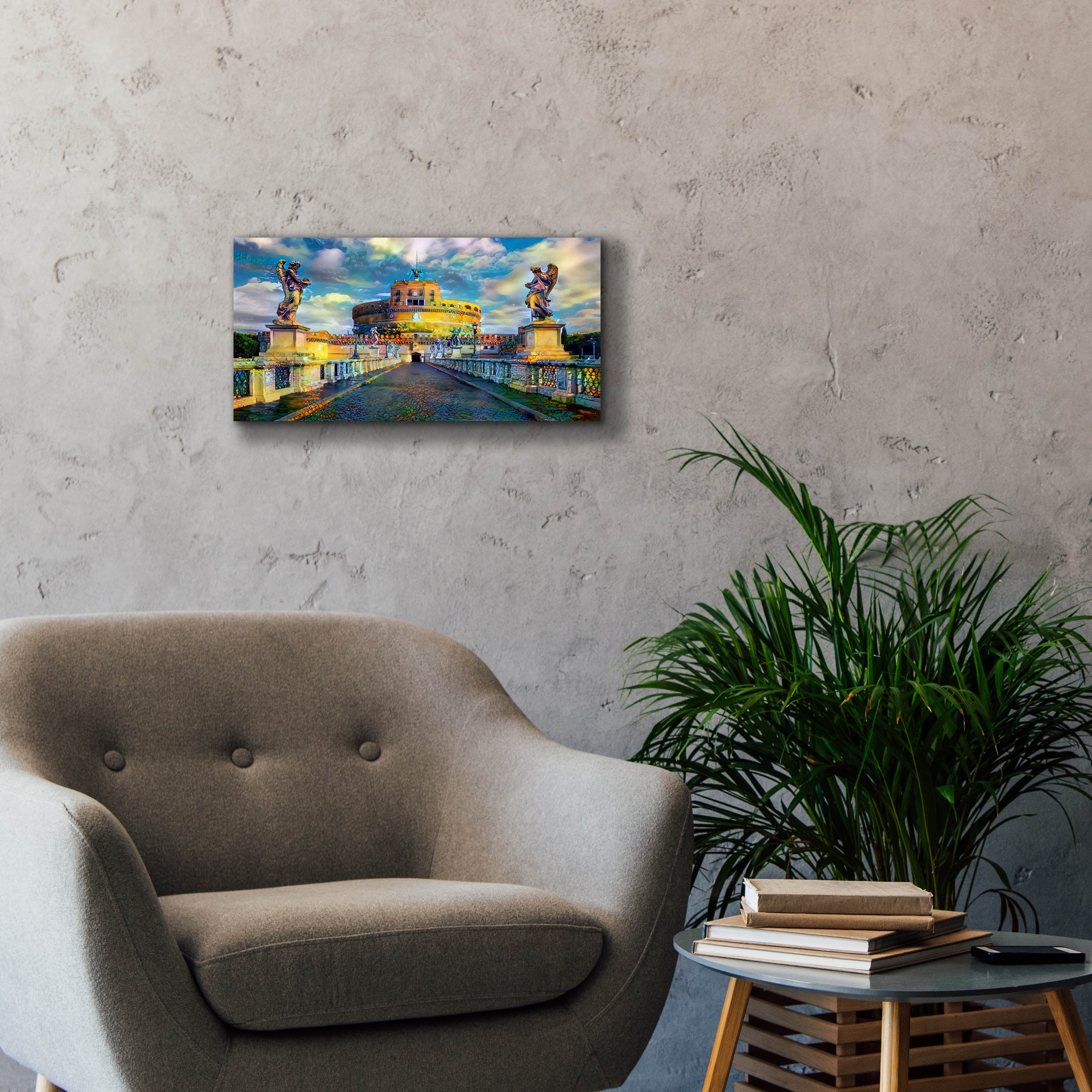 'Rome Italy Castel Sant Angelo Mausoleum of Hadrian' by Pedro Gavidia, Canvas Wall Art,24 x 12