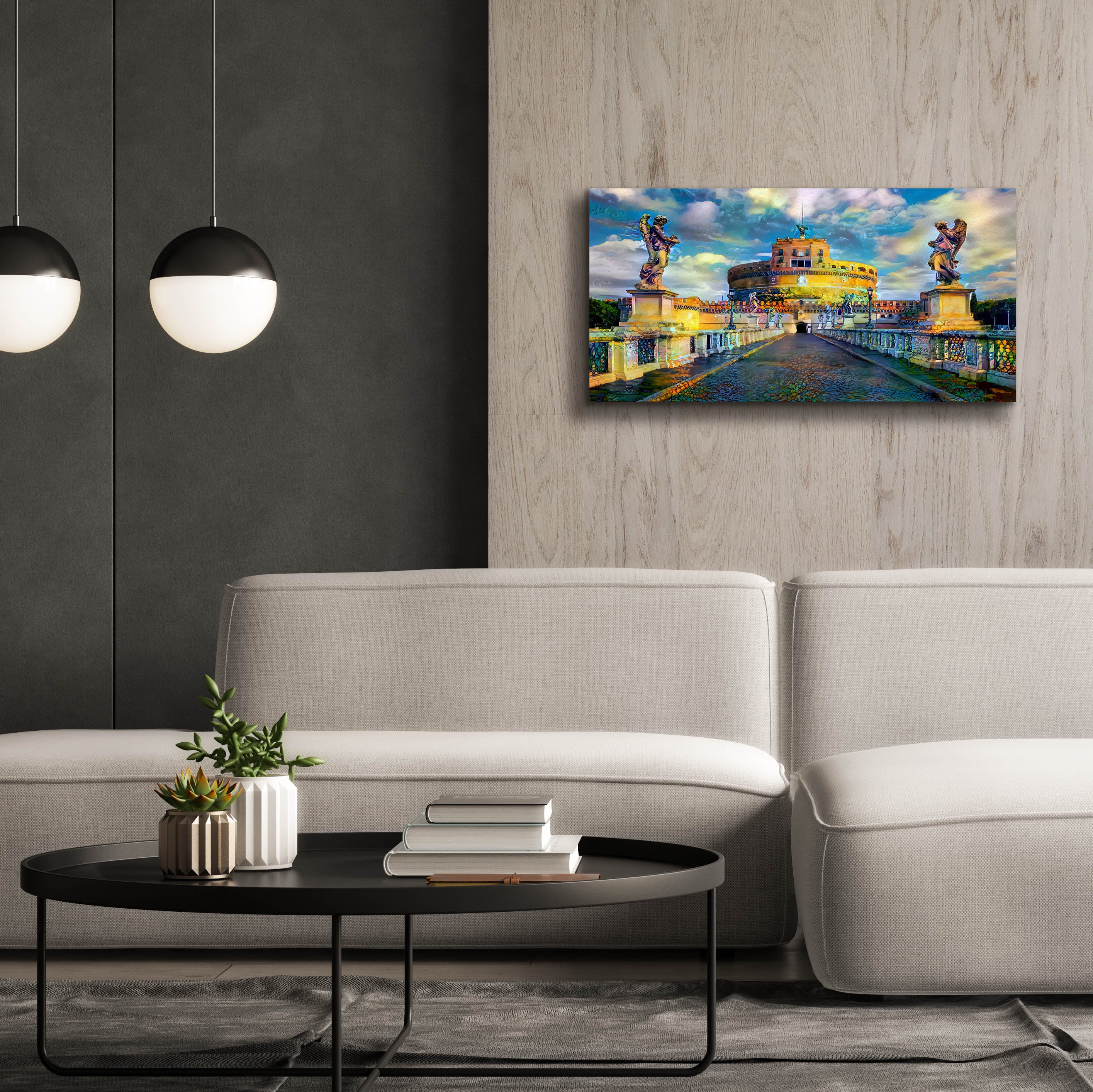 'Rome Italy Castel Sant Angelo Mausoleum of Hadrian' by Pedro Gavidia, Canvas Wall Art,40 x 20