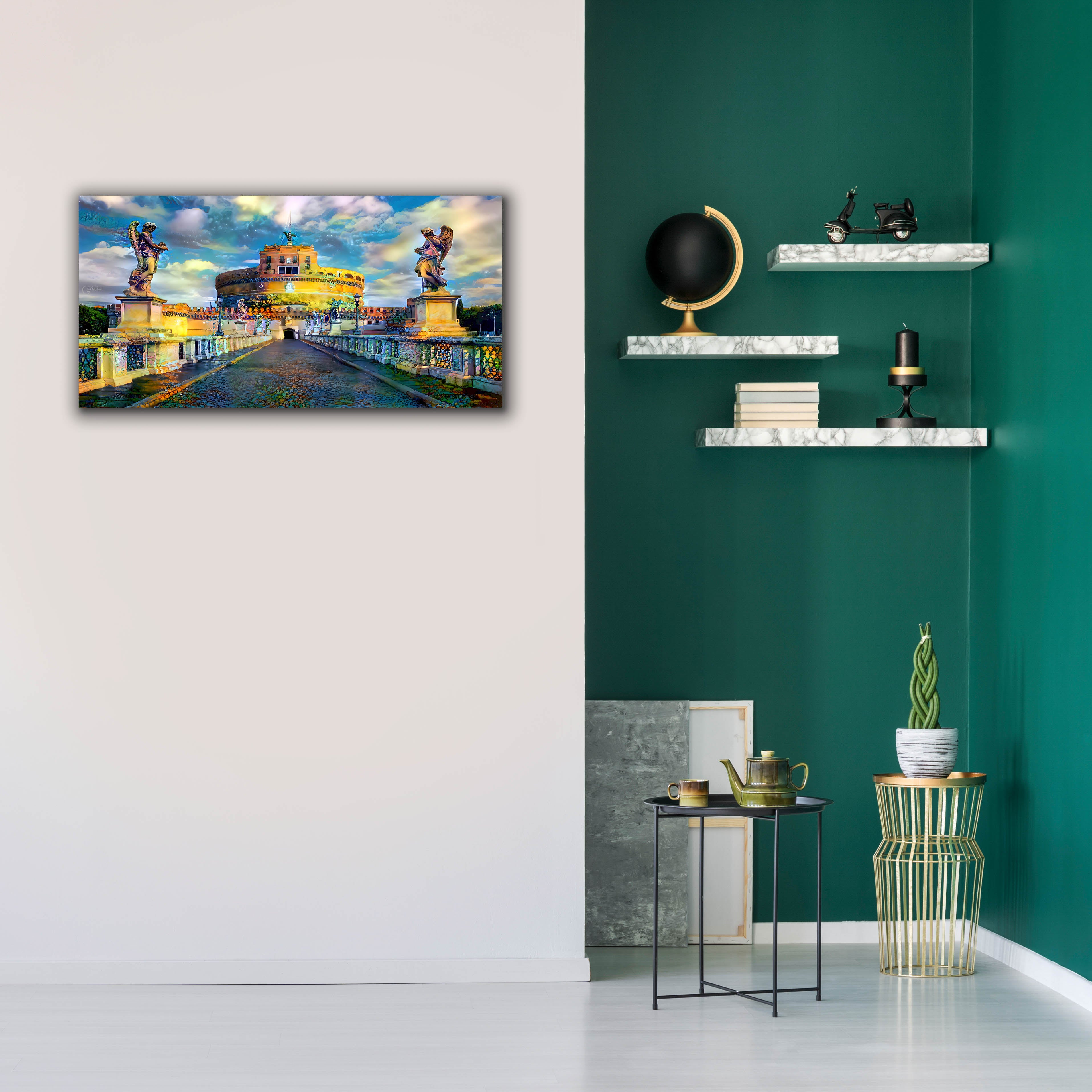 'Rome Italy Castel Sant Angelo Mausoleum of Hadrian' by Pedro Gavidia, Canvas Wall Art,40 x 20