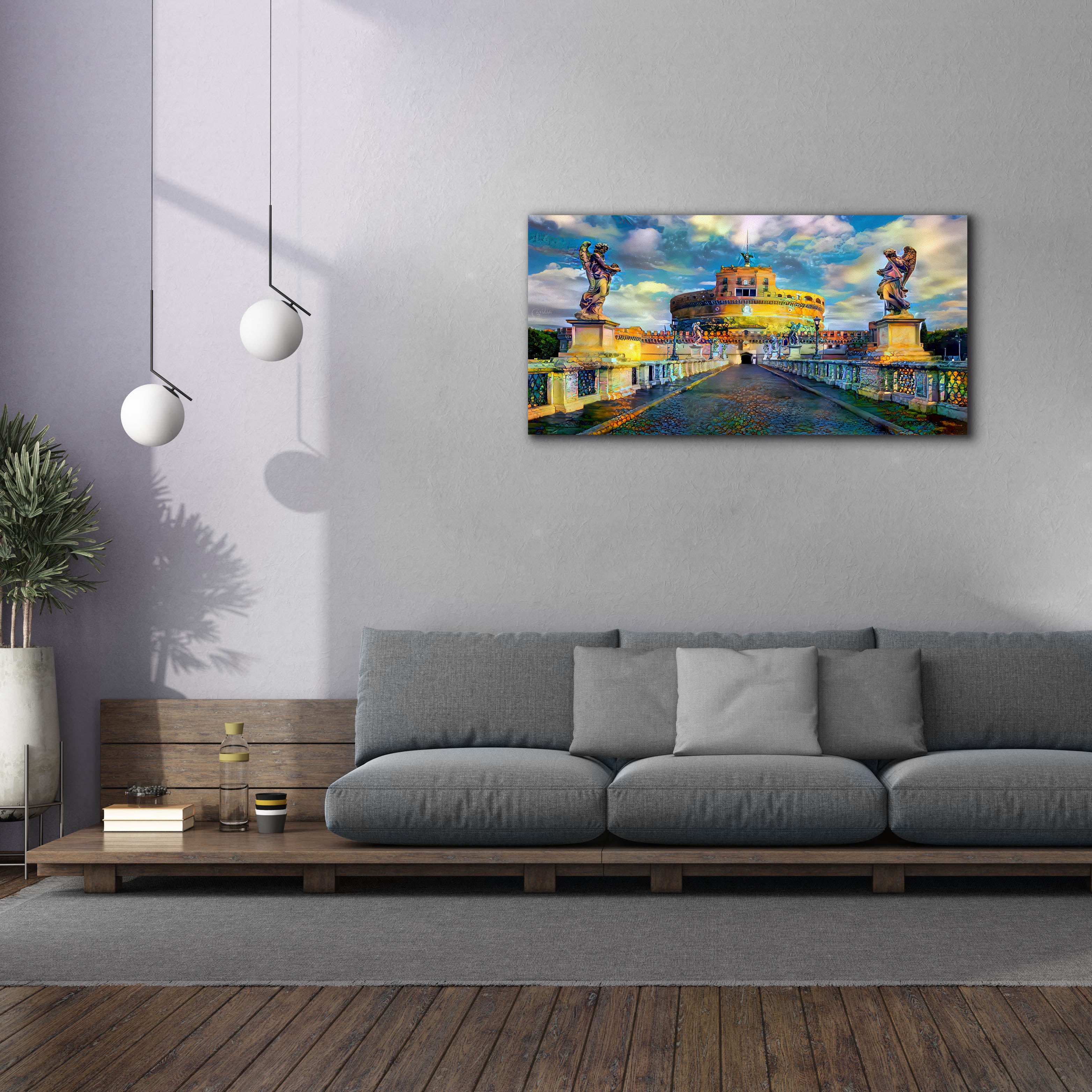 'Rome Italy Castel Sant Angelo Mausoleum of Hadrian' by Pedro Gavidia, Canvas Wall Art,60 x 30