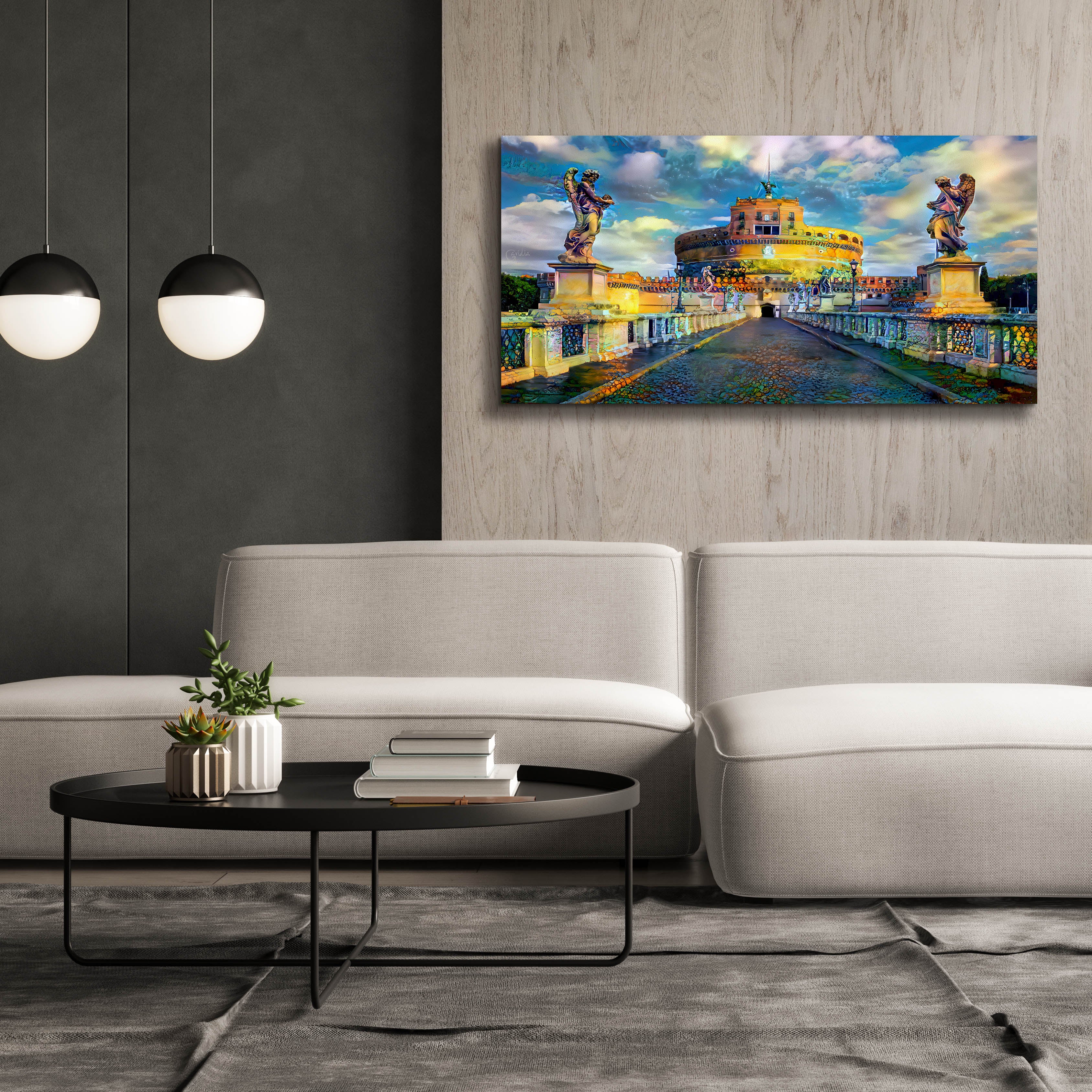 'Rome Italy Castel Sant Angelo Mausoleum of Hadrian' by Pedro Gavidia, Canvas Wall Art,60 x 30