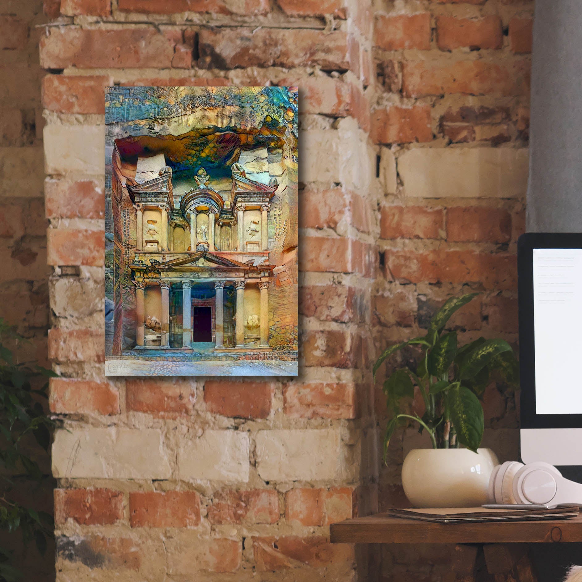 'Petra Jordan' by Pedro Gavidia, Canvas Wall Art,12 x 18