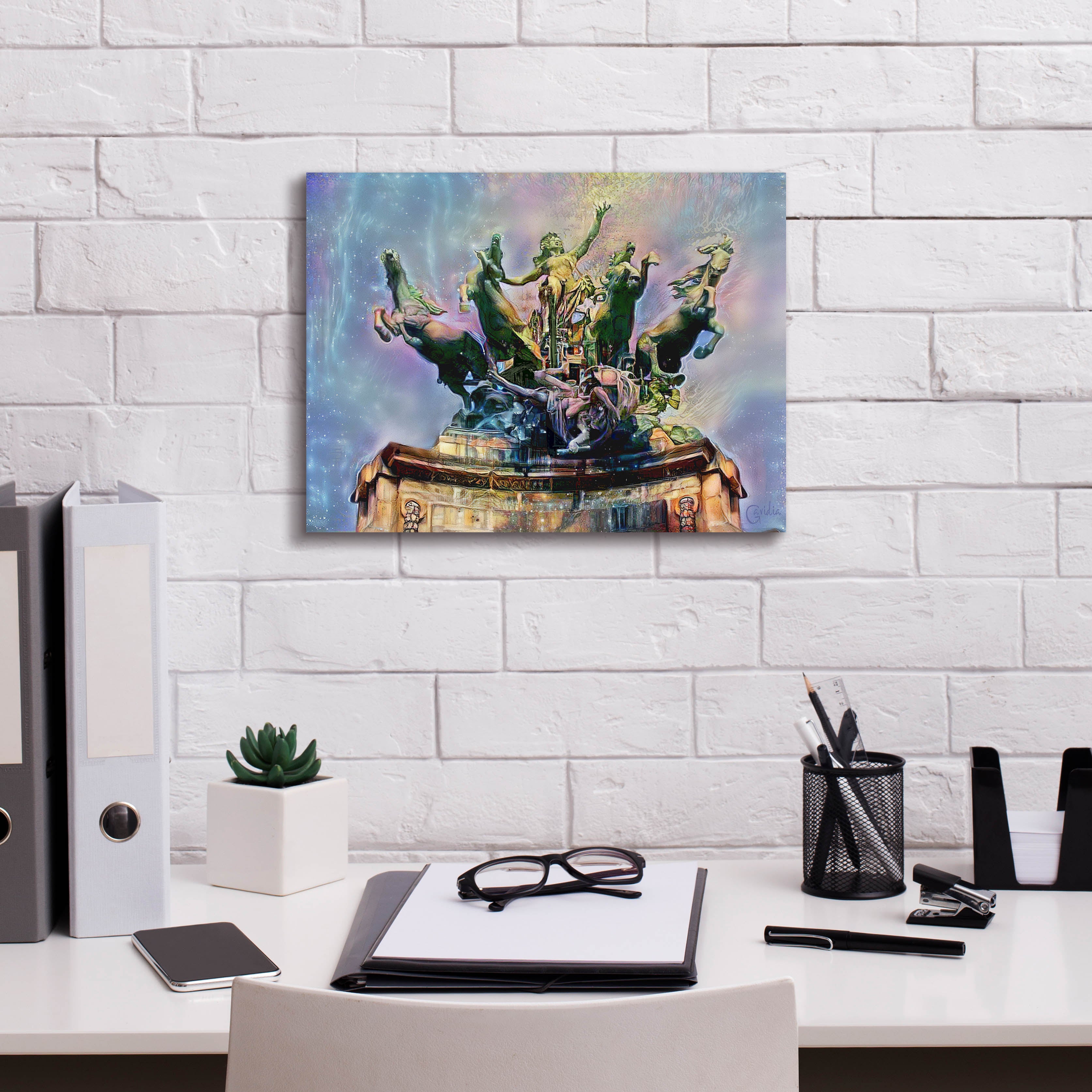 'Paris France Quadriga at Grand Palais' by Pedro Gavidia, Canvas Wall Art,16 x 12