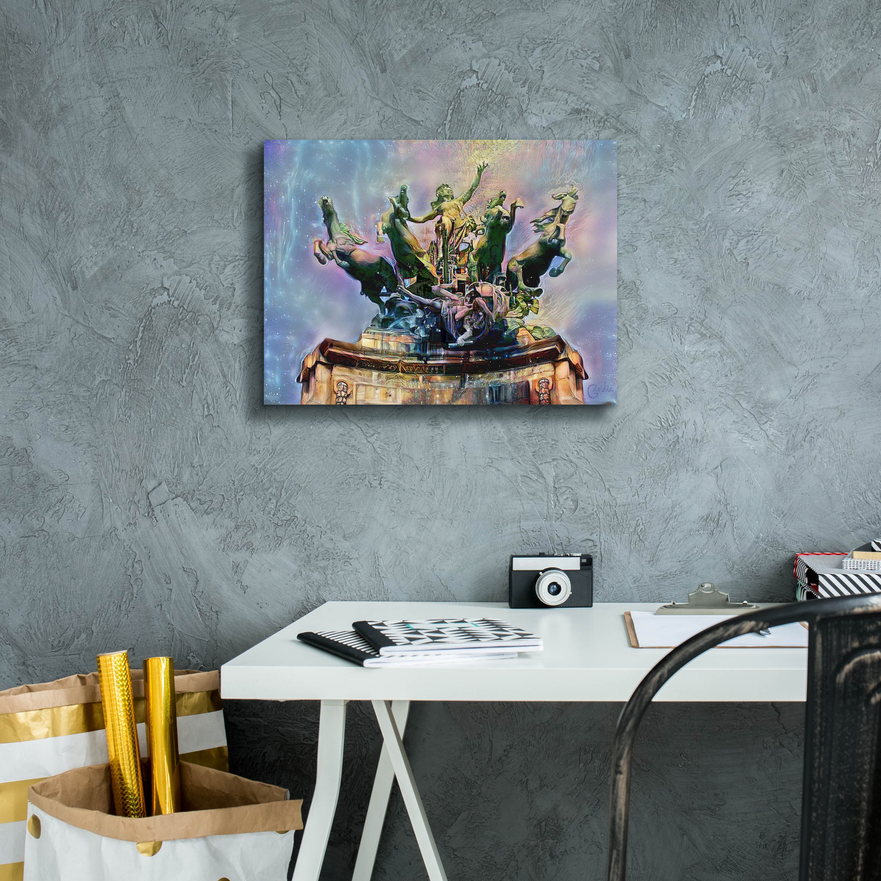 'Paris France Quadriga at Grand Palais' by Pedro Gavidia, Canvas Wall Art,16 x 12