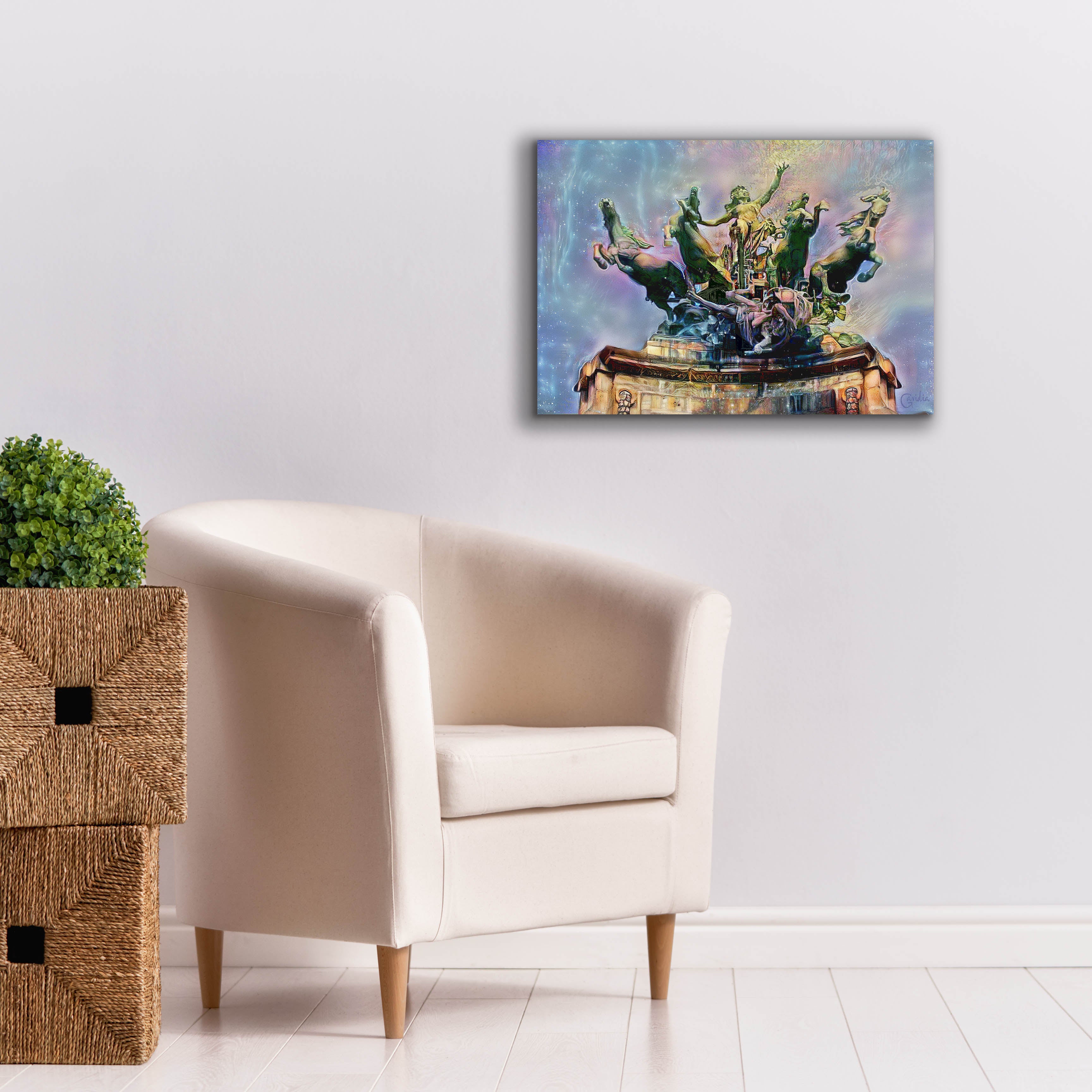 'Paris France Quadriga at Grand Palais' by Pedro Gavidia, Canvas Wall Art,26 x 18