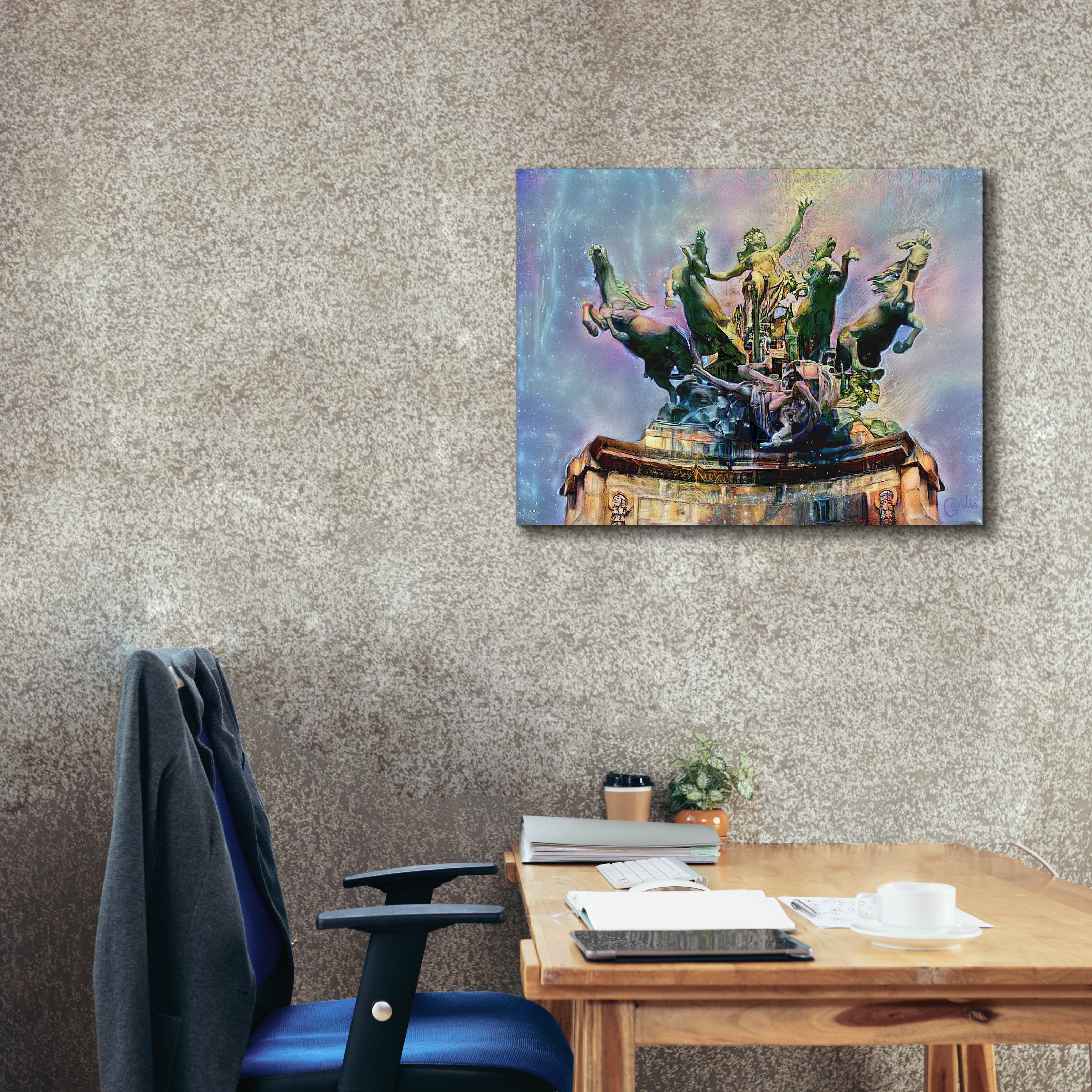 'Paris France Quadriga at Grand Palais' by Pedro Gavidia, Canvas Wall Art,34 x 26