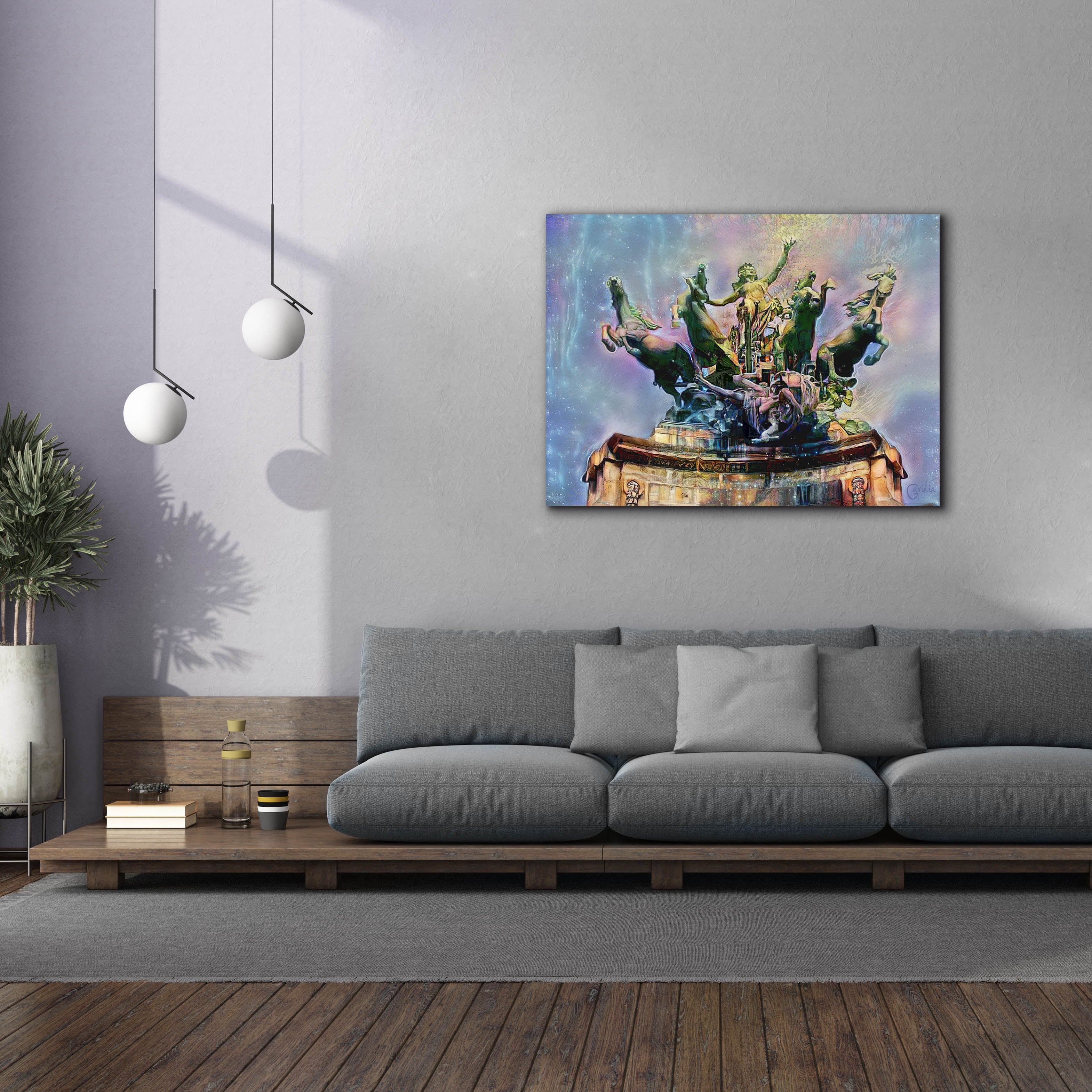 'Paris France Quadriga at Grand Palais' by Pedro Gavidia, Canvas Wall Art,54 x 40