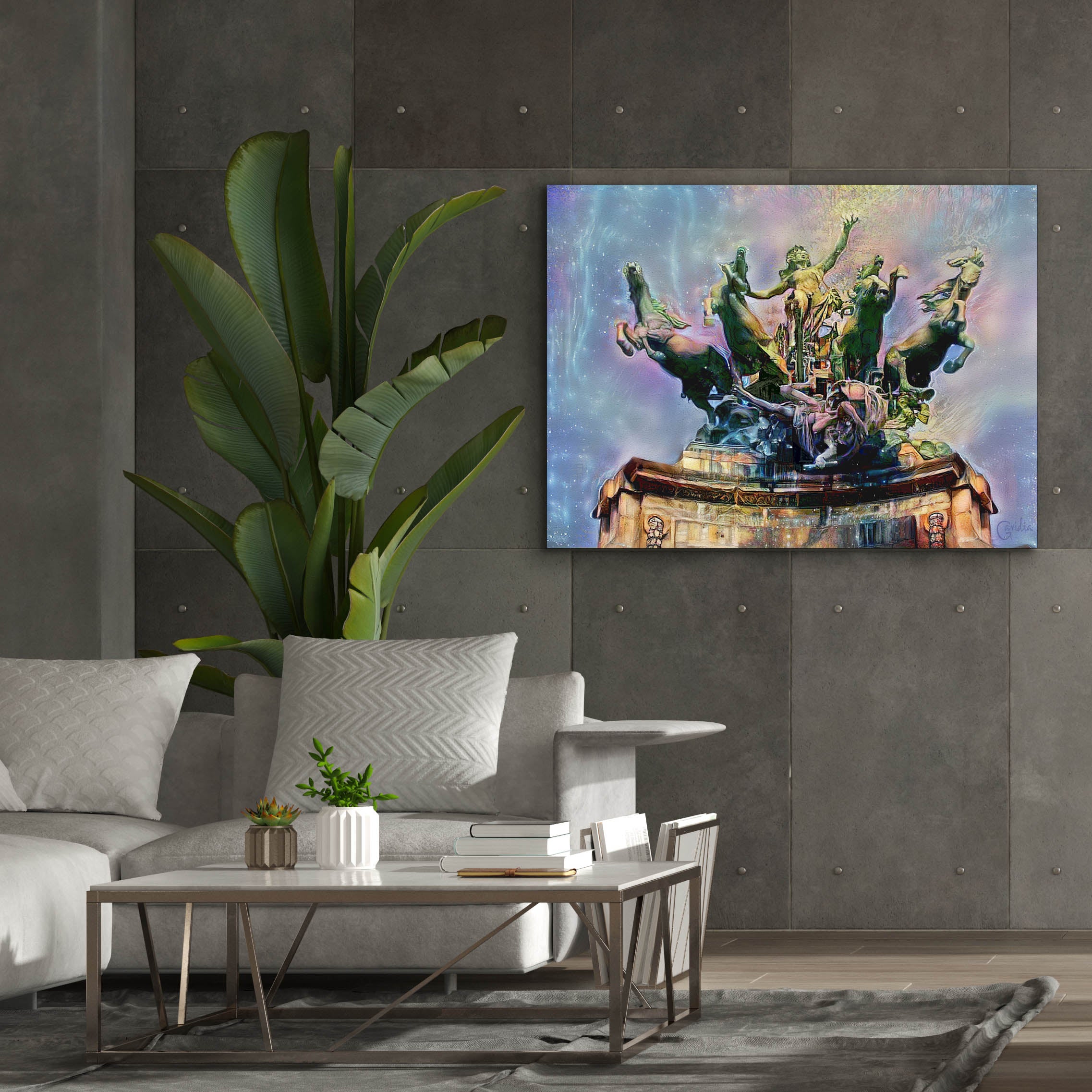 'Paris France Quadriga at Grand Palais' by Pedro Gavidia, Canvas Wall Art,54 x 40