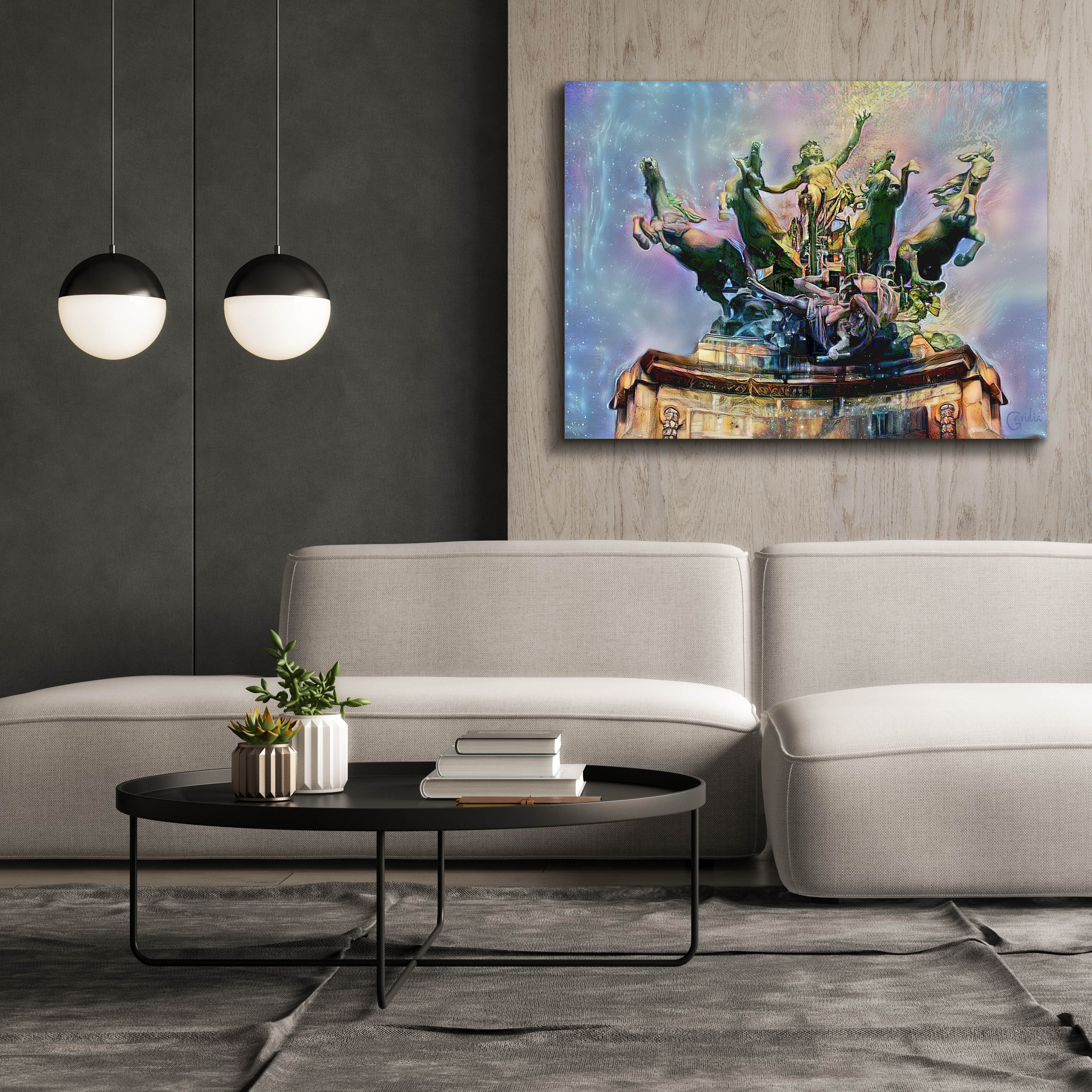 'Paris France Quadriga at Grand Palais' by Pedro Gavidia, Canvas Wall Art,54 x 40