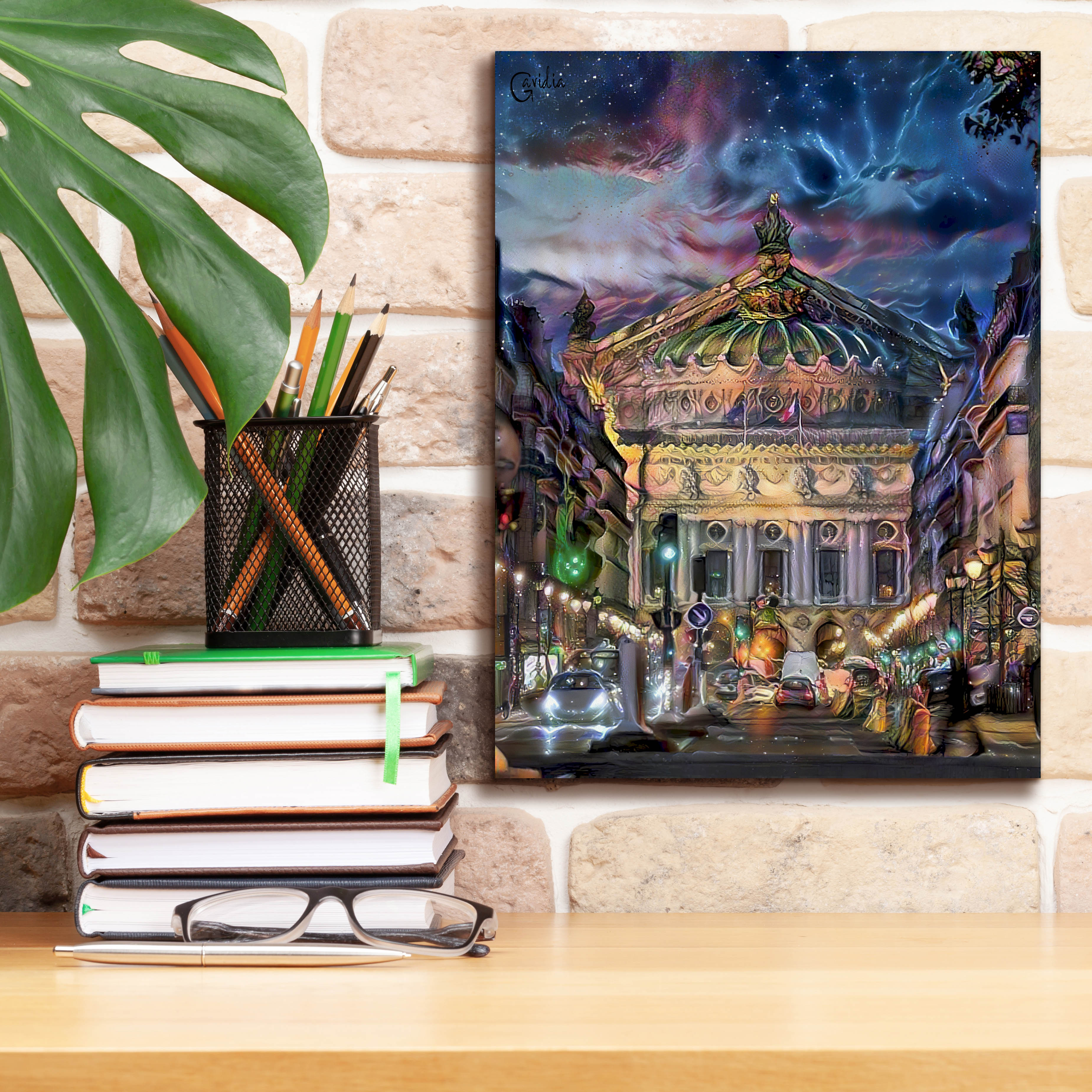 'Paris France Opera Garnier at dusk' by Pedro Gavidia, Canvas Wall Art,12 x 16