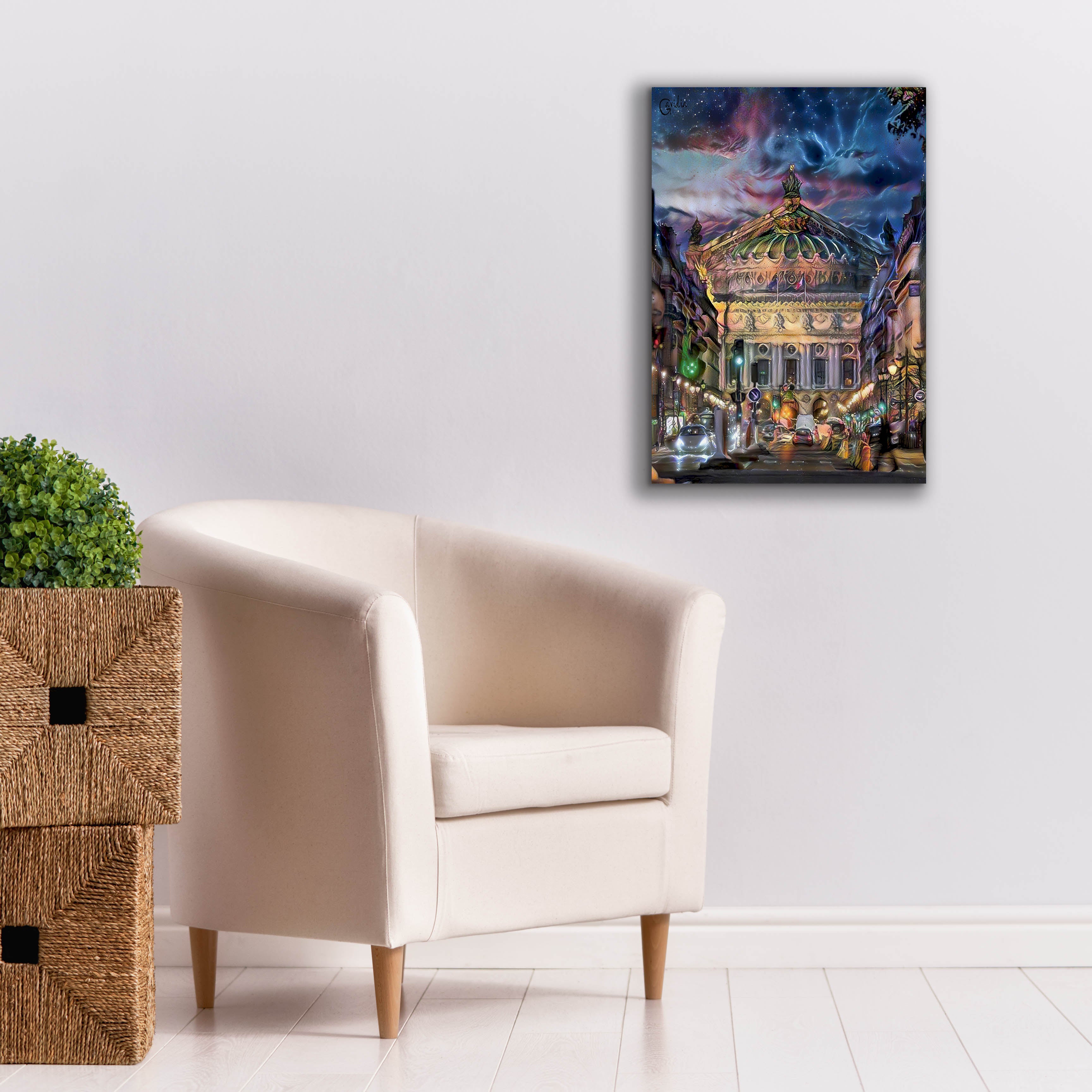 'Paris France Opera Garnier at dusk' by Pedro Gavidia, Canvas Wall Art,18 x 26