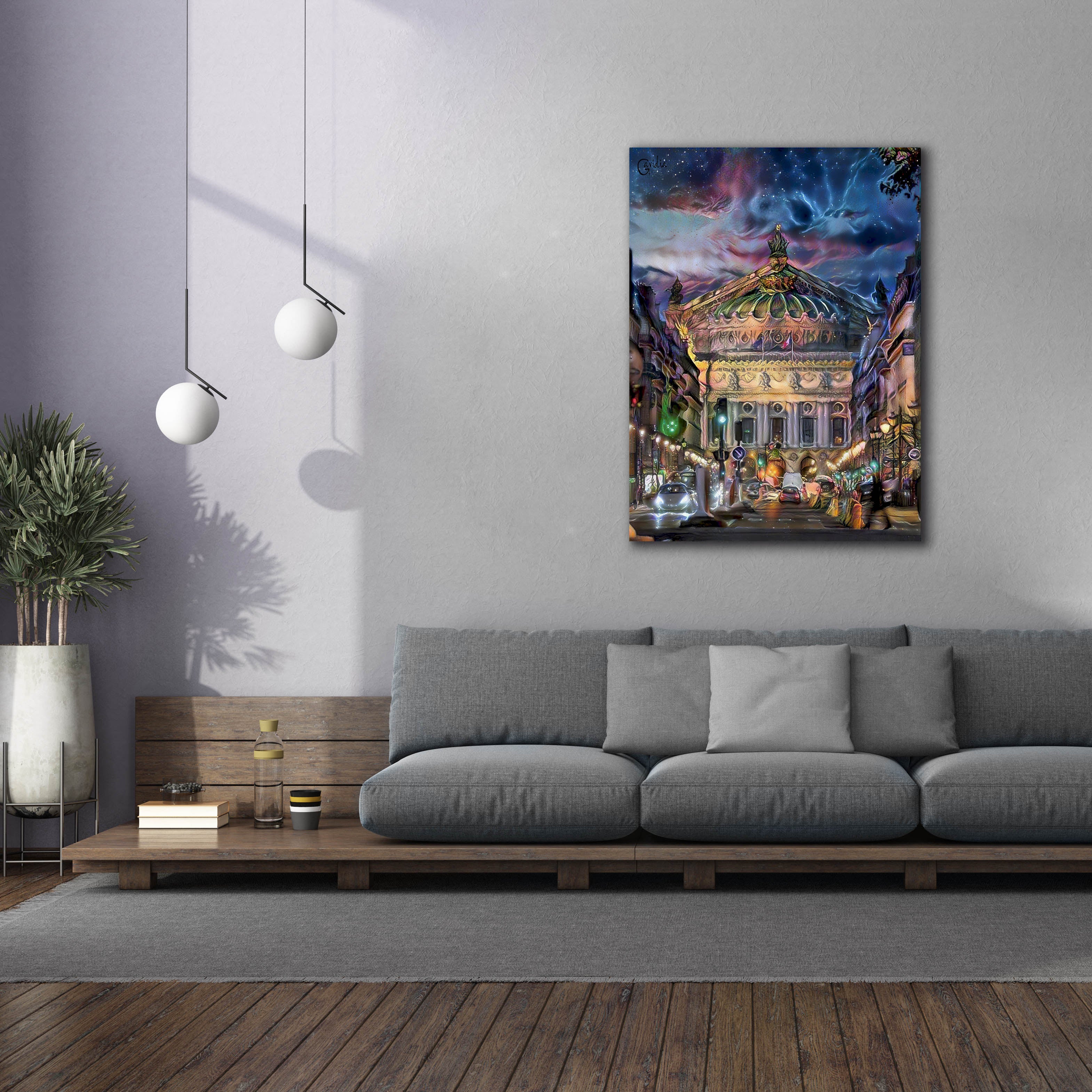 'Paris France Opera Garnier at dusk' by Pedro Gavidia, Canvas Wall Art,40 x 54