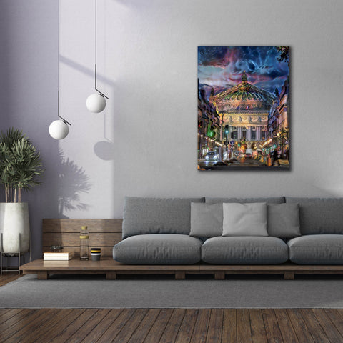 Image of 'Paris France Opera Garnier at dusk' by Pedro Gavidia, Canvas Wall Art,40 x 54