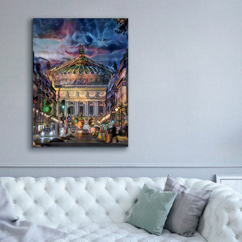 Image of 'Paris France Opera Garnier at dusk' by Pedro Gavidia, Canvas Wall Art,40 x 54