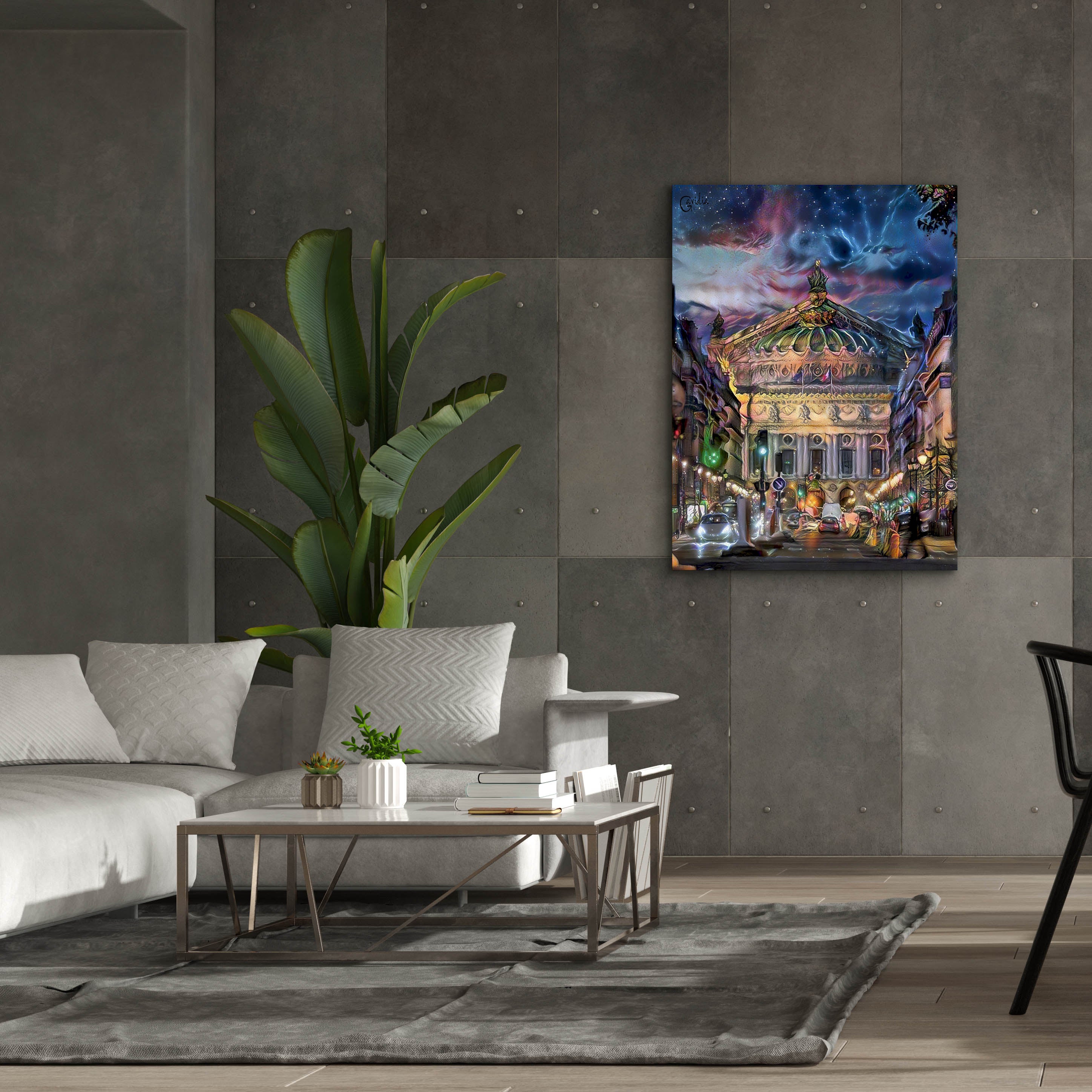 'Paris France Opera Garnier at dusk' by Pedro Gavidia, Canvas Wall Art,40 x 54