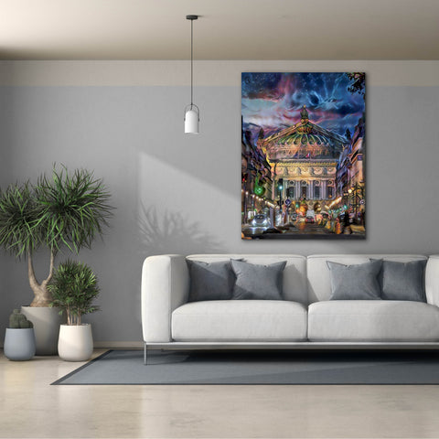 Image of 'Paris France Opera Garnier at dusk' by Pedro Gavidia, Canvas Wall Art,40 x 54