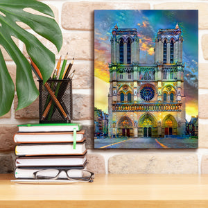 'Paris France Notre Dame Cathedral' by Pedro Gavidia, Canvas Wall Art,12 x 16