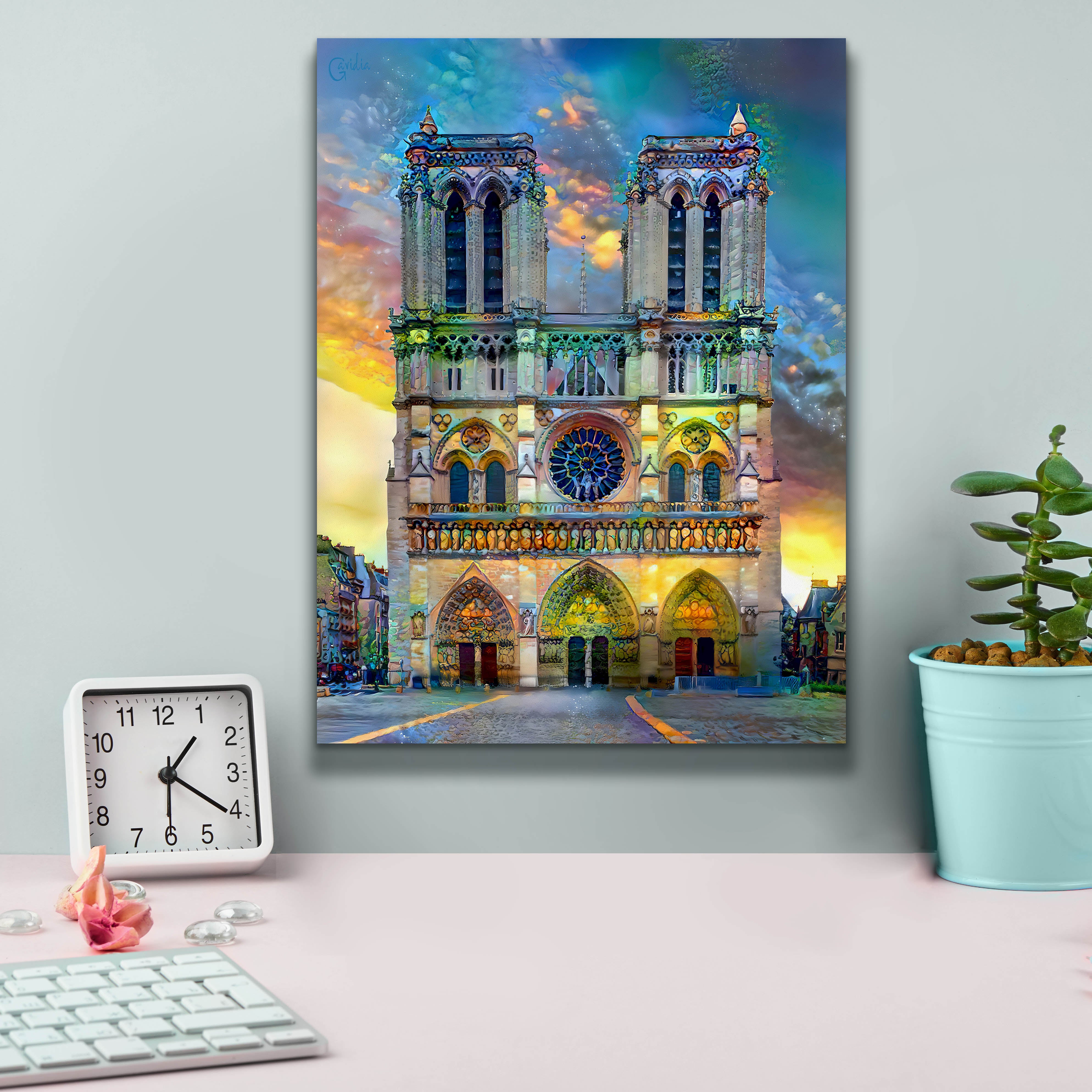 'Paris France Notre Dame Cathedral' by Pedro Gavidia, Canvas Wall Art,12 x 16
