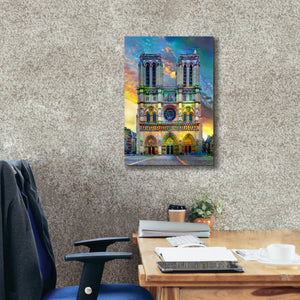 'Paris France Notre Dame Cathedral' by Pedro Gavidia, Canvas Wall Art,18 x 26