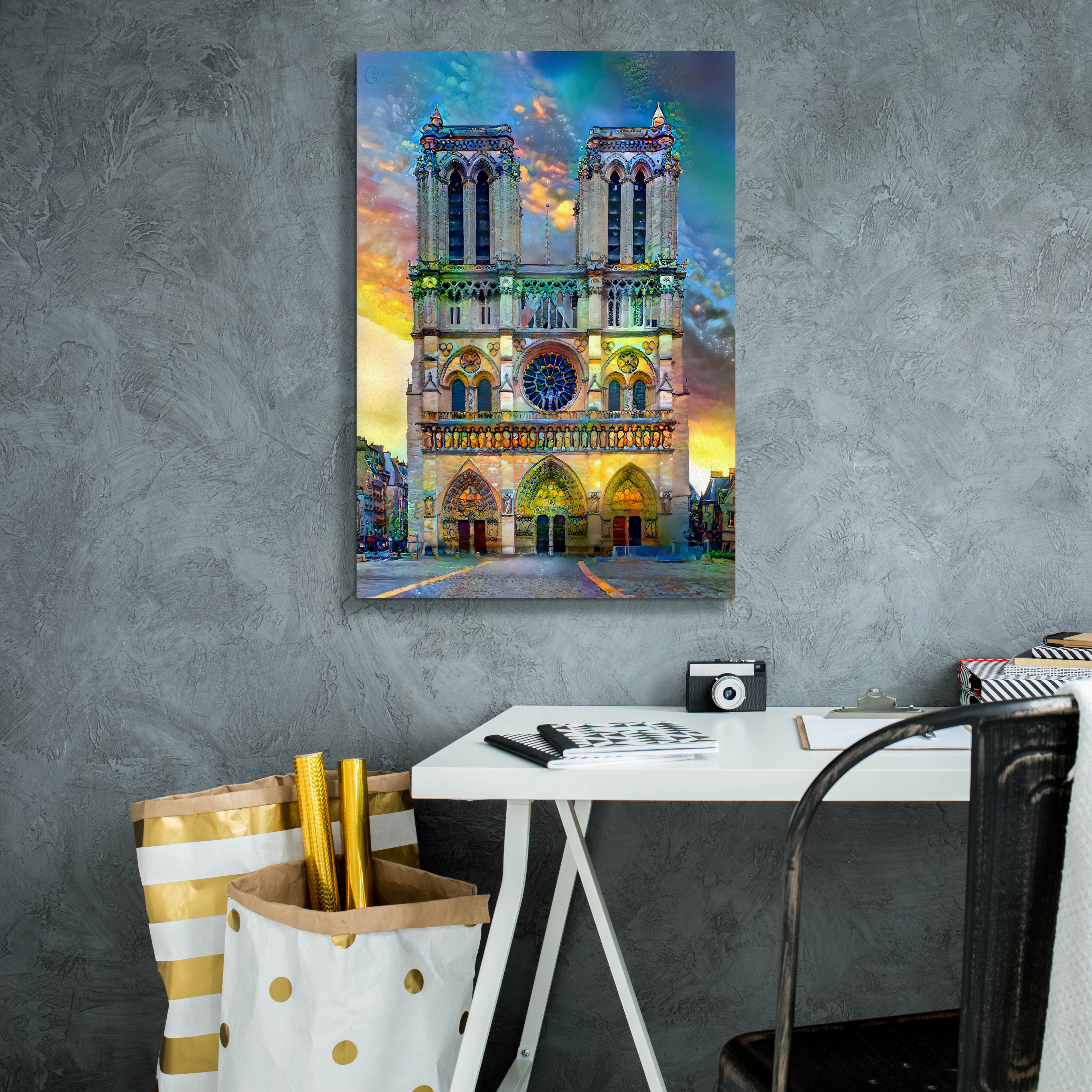 'Paris France Notre Dame Cathedral' by Pedro Gavidia, Canvas Wall Art,18 x 26