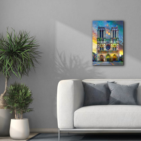 Image of 'Paris France Notre Dame Cathedral' by Pedro Gavidia, Canvas Wall Art,18 x 26