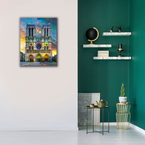 Image of 'Paris France Notre Dame Cathedral' by Pedro Gavidia, Canvas Wall Art,26 x 34