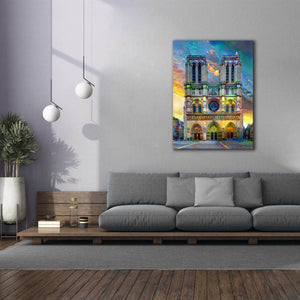 'Paris France Notre Dame Cathedral' by Pedro Gavidia, Canvas Wall Art,40 x 54