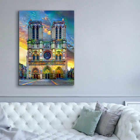 Image of 'Paris France Notre Dame Cathedral' by Pedro Gavidia, Canvas Wall Art,40 x 54