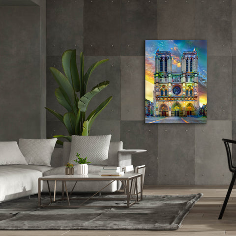 Image of 'Paris France Notre Dame Cathedral' by Pedro Gavidia, Canvas Wall Art,40 x 54