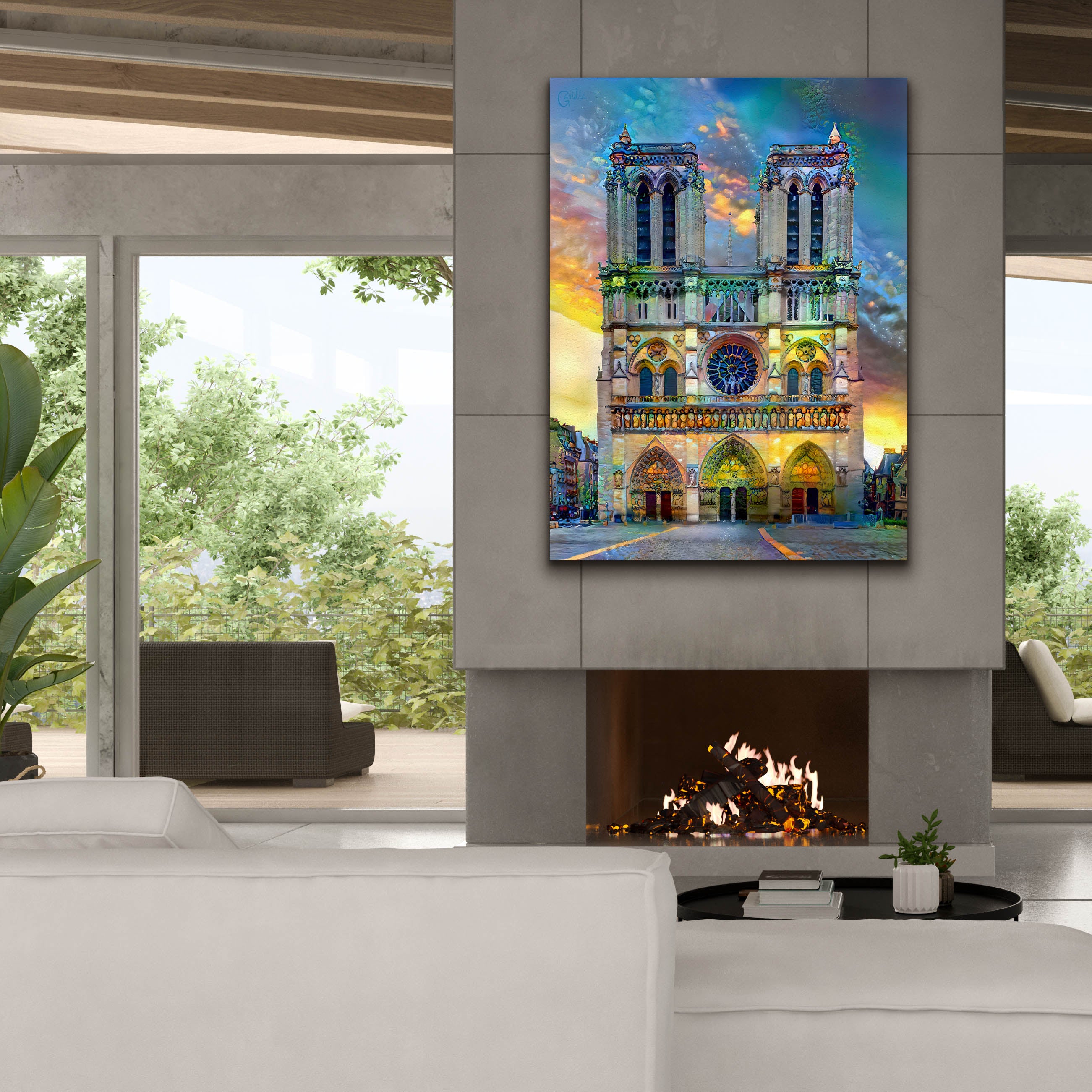 'Paris France Notre Dame Cathedral' by Pedro Gavidia, Canvas Wall Art,40 x 54