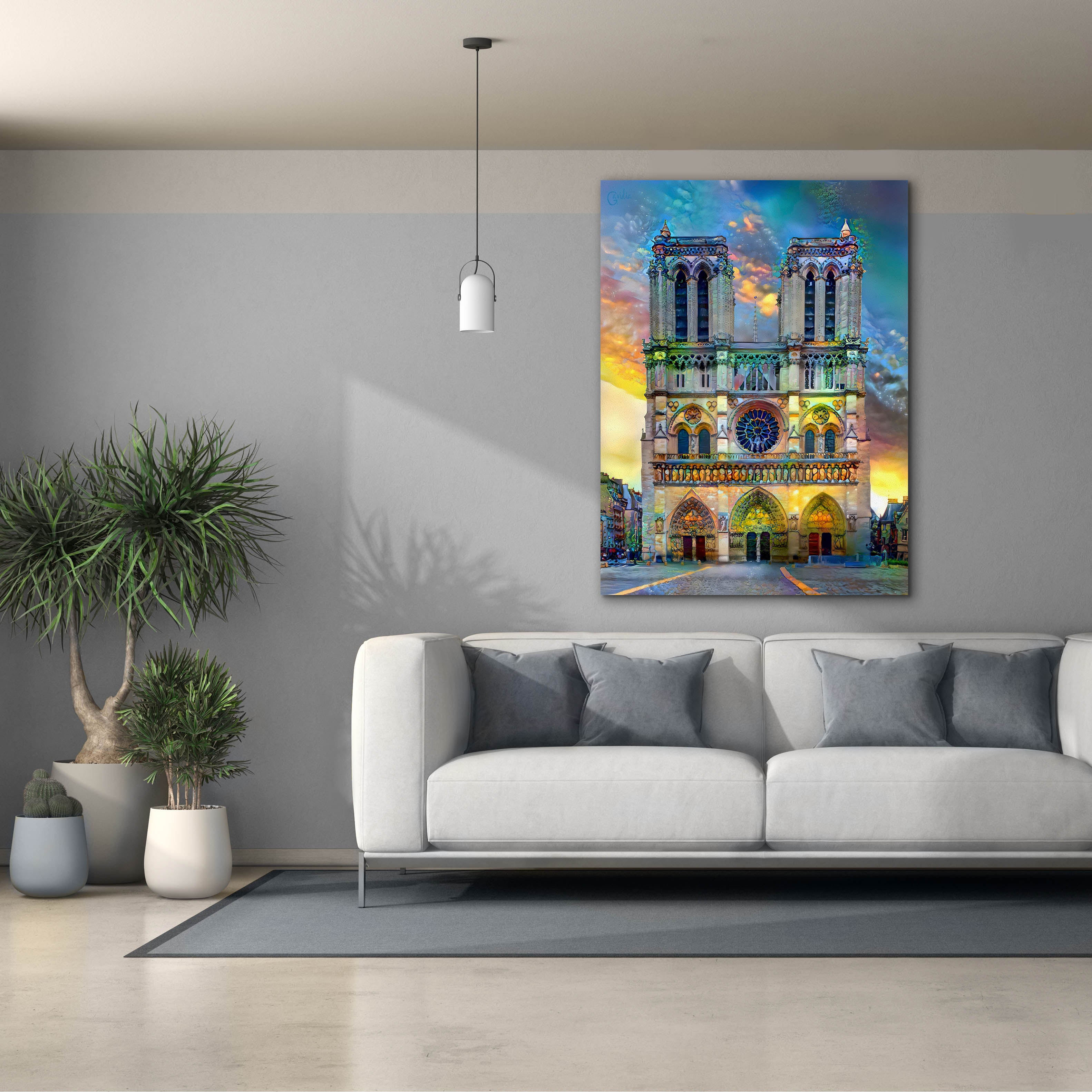'Paris France Notre Dame Cathedral' by Pedro Gavidia, Canvas Wall Art,40 x 54