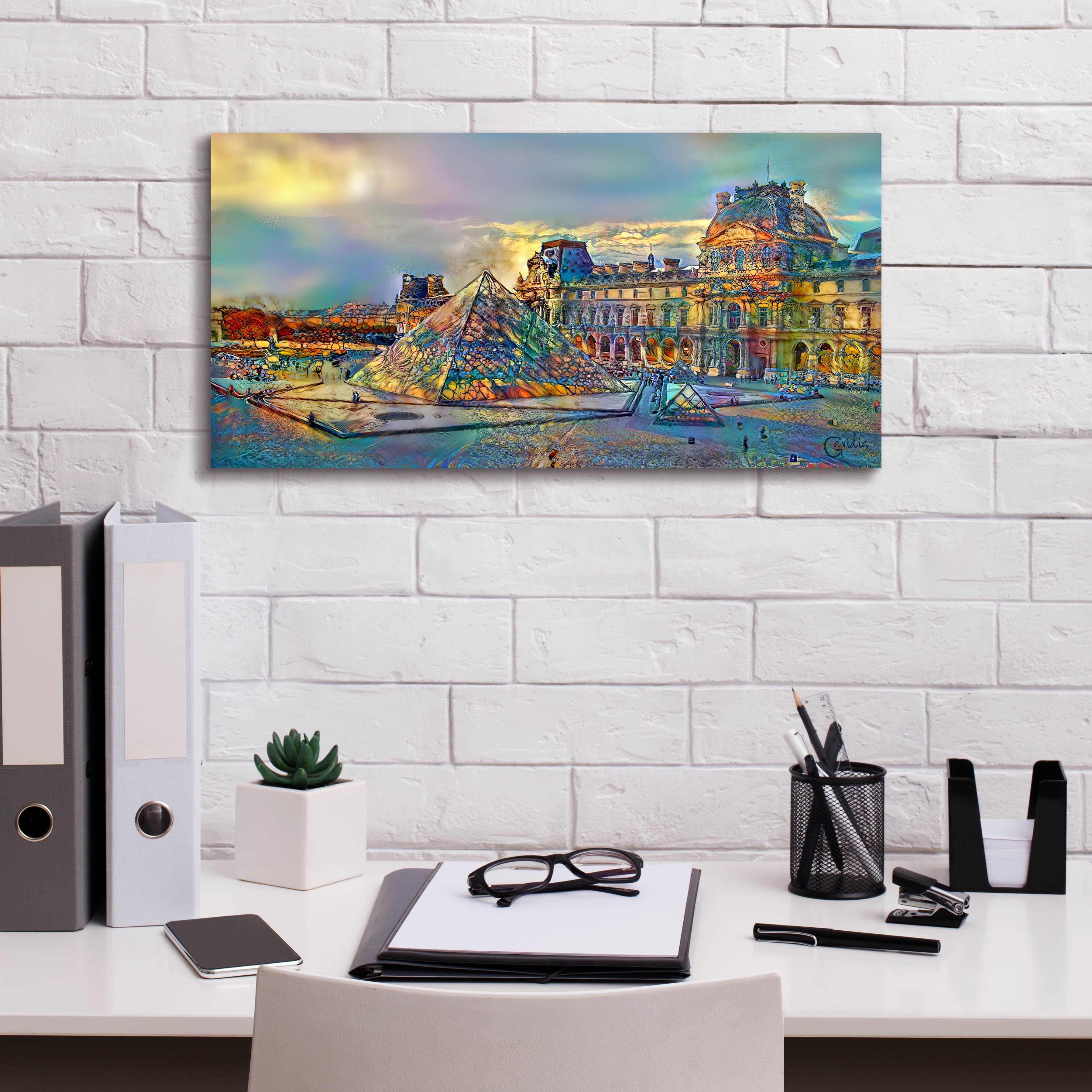 'Paris France Louvre Museum' by Pedro Gavidia, Canvas Wall Art,24 x 12