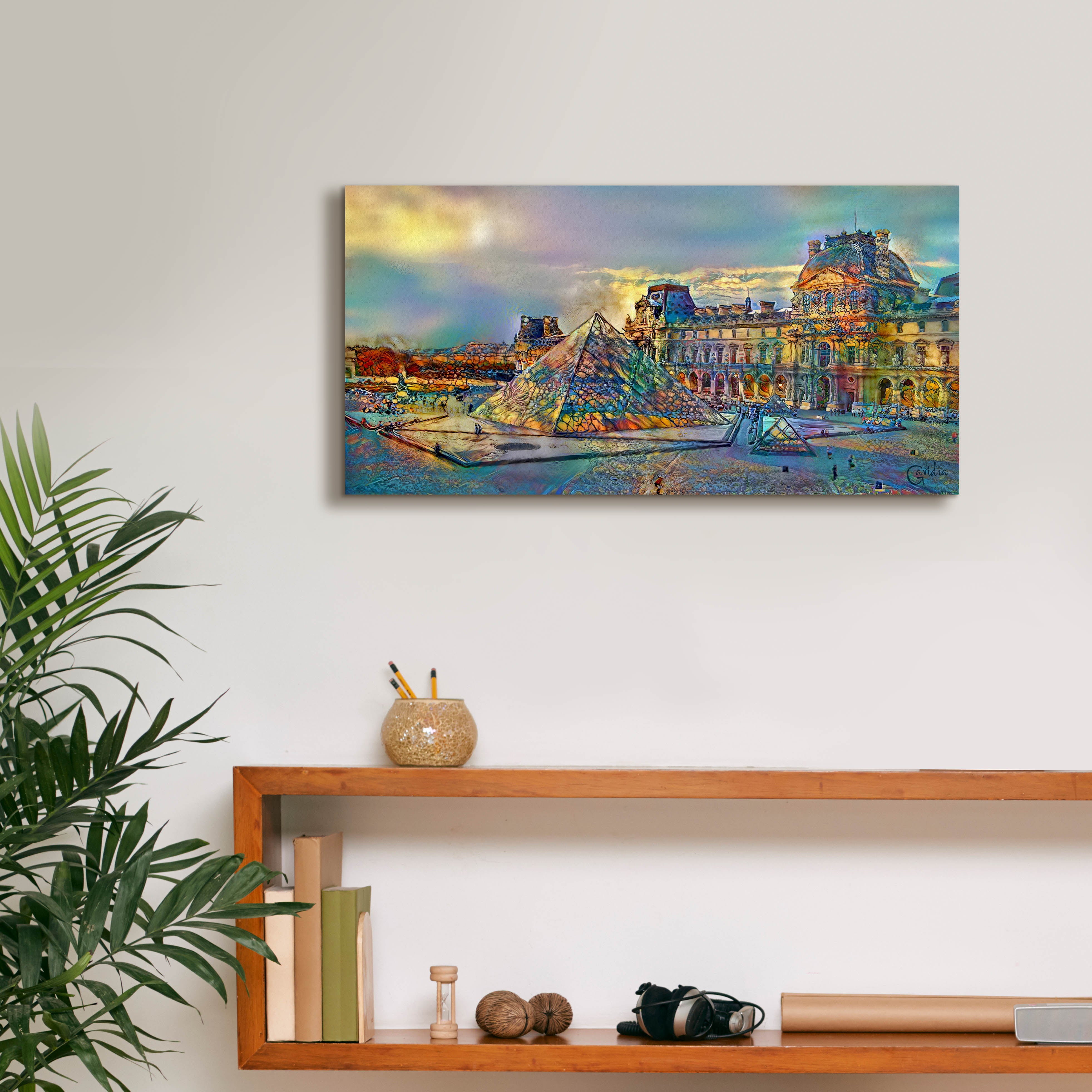 'Paris France Louvre Museum' by Pedro Gavidia, Canvas Wall Art,24 x 12