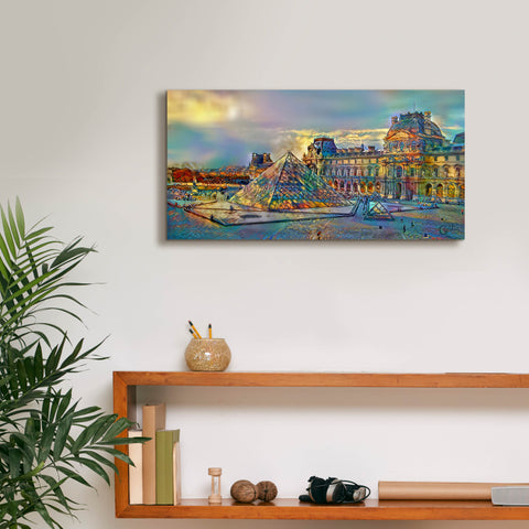 Image of 'Paris France Louvre Museum' by Pedro Gavidia, Canvas Wall Art,24 x 12