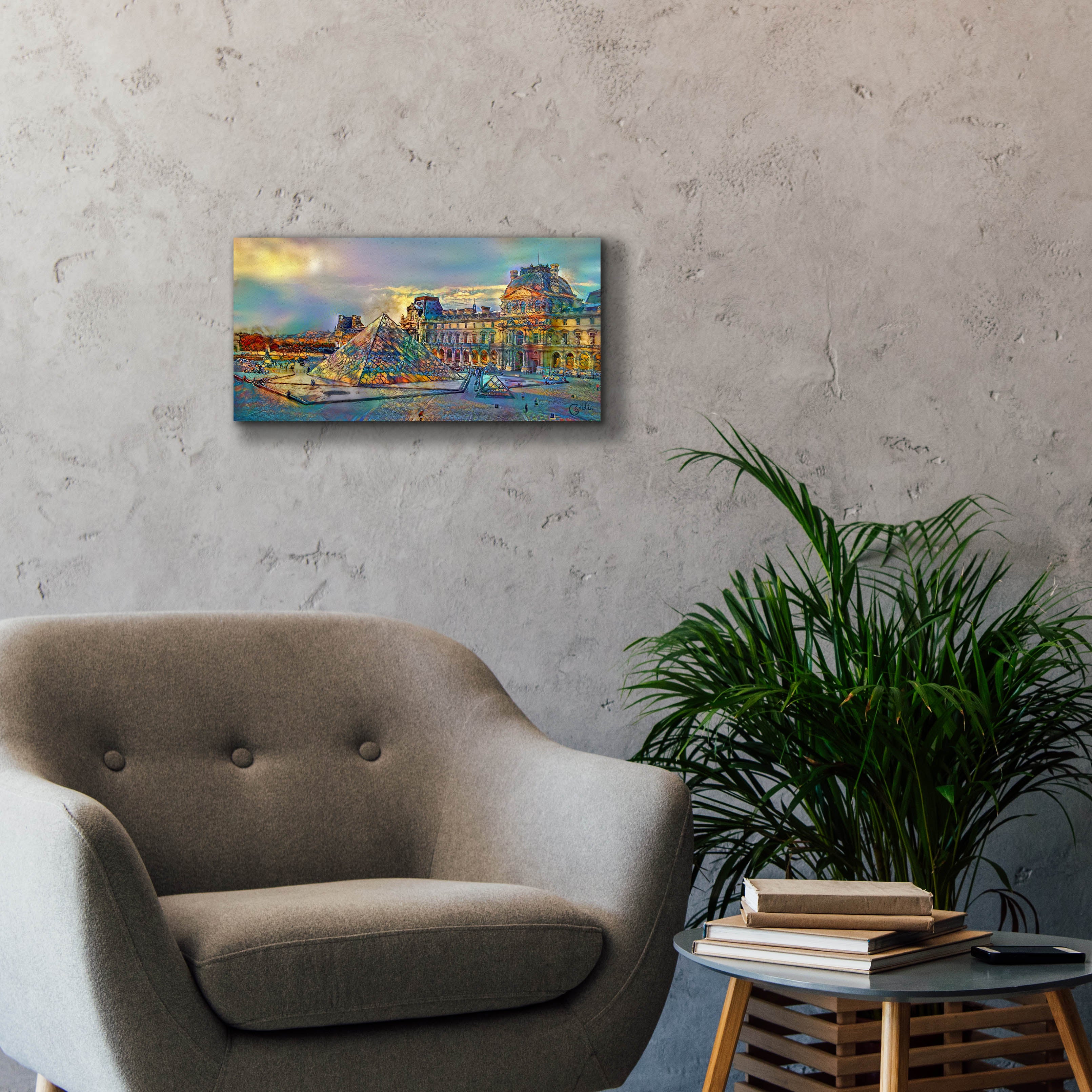 'Paris France Louvre Museum' by Pedro Gavidia, Canvas Wall Art,24 x 12