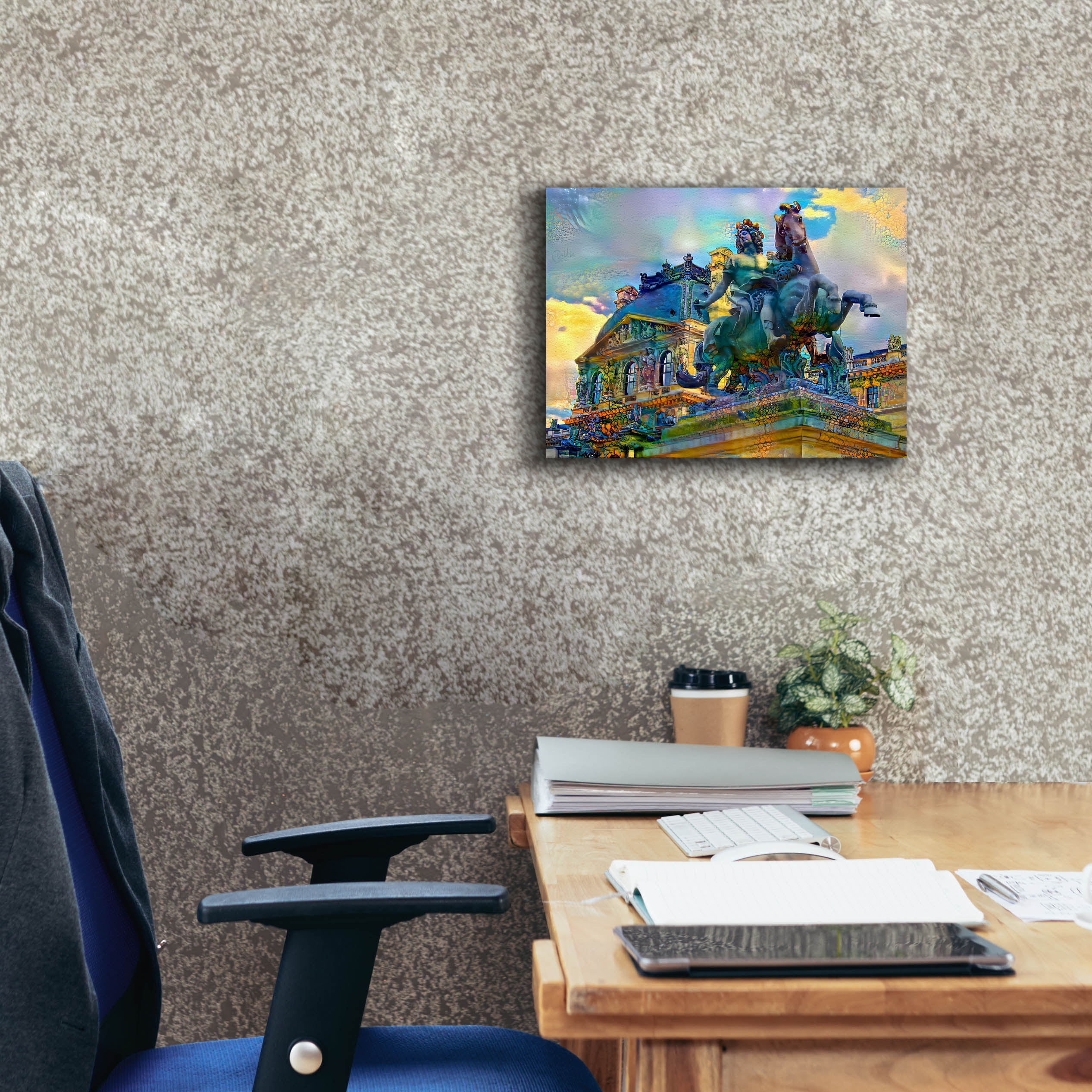 'Paris France Louvre Museum Statue of Louis XIV' by Pedro Gavidia, Canvas Wall Art,16 x 12