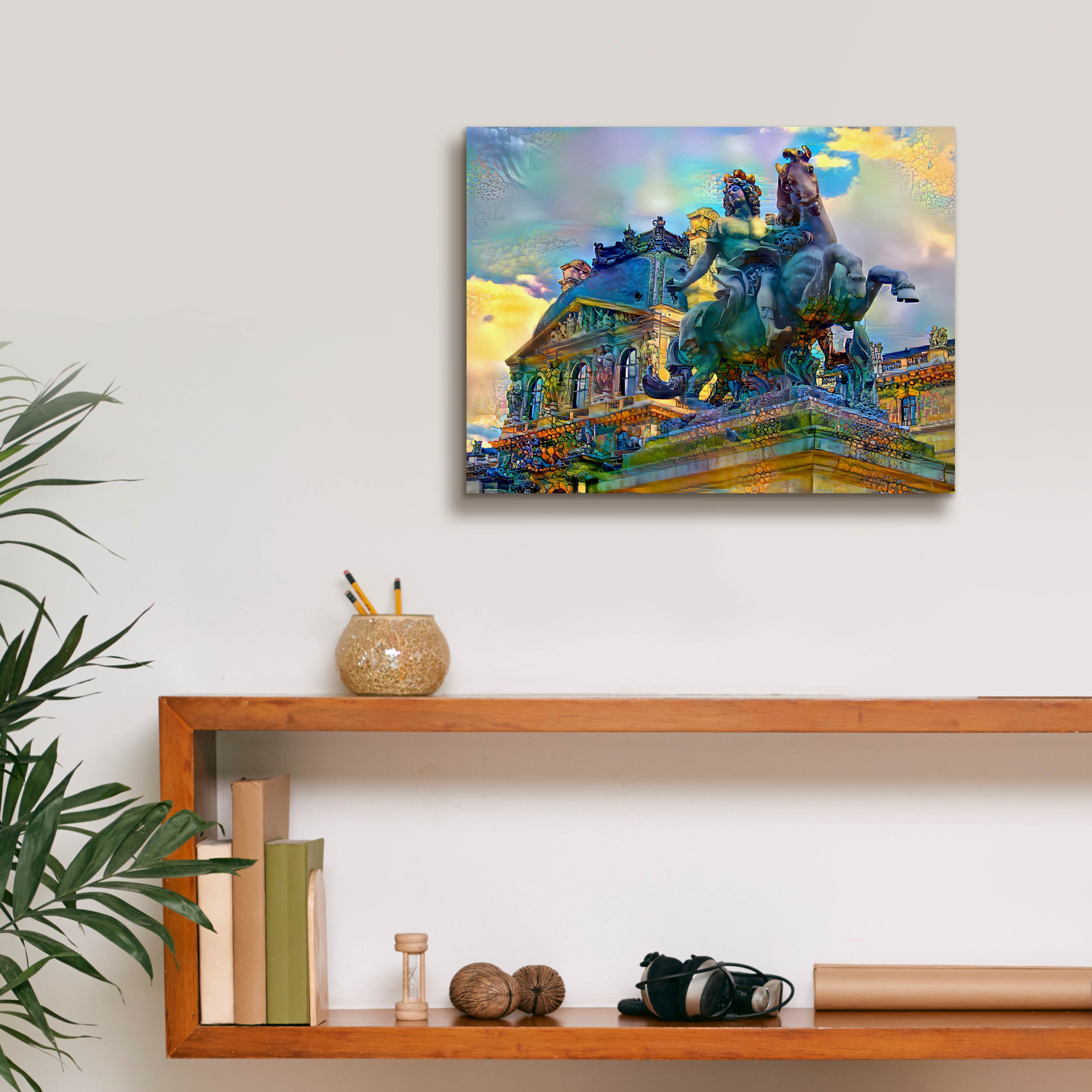 'Paris France Louvre Museum Statue of Louis XIV' by Pedro Gavidia, Canvas Wall Art,16 x 12