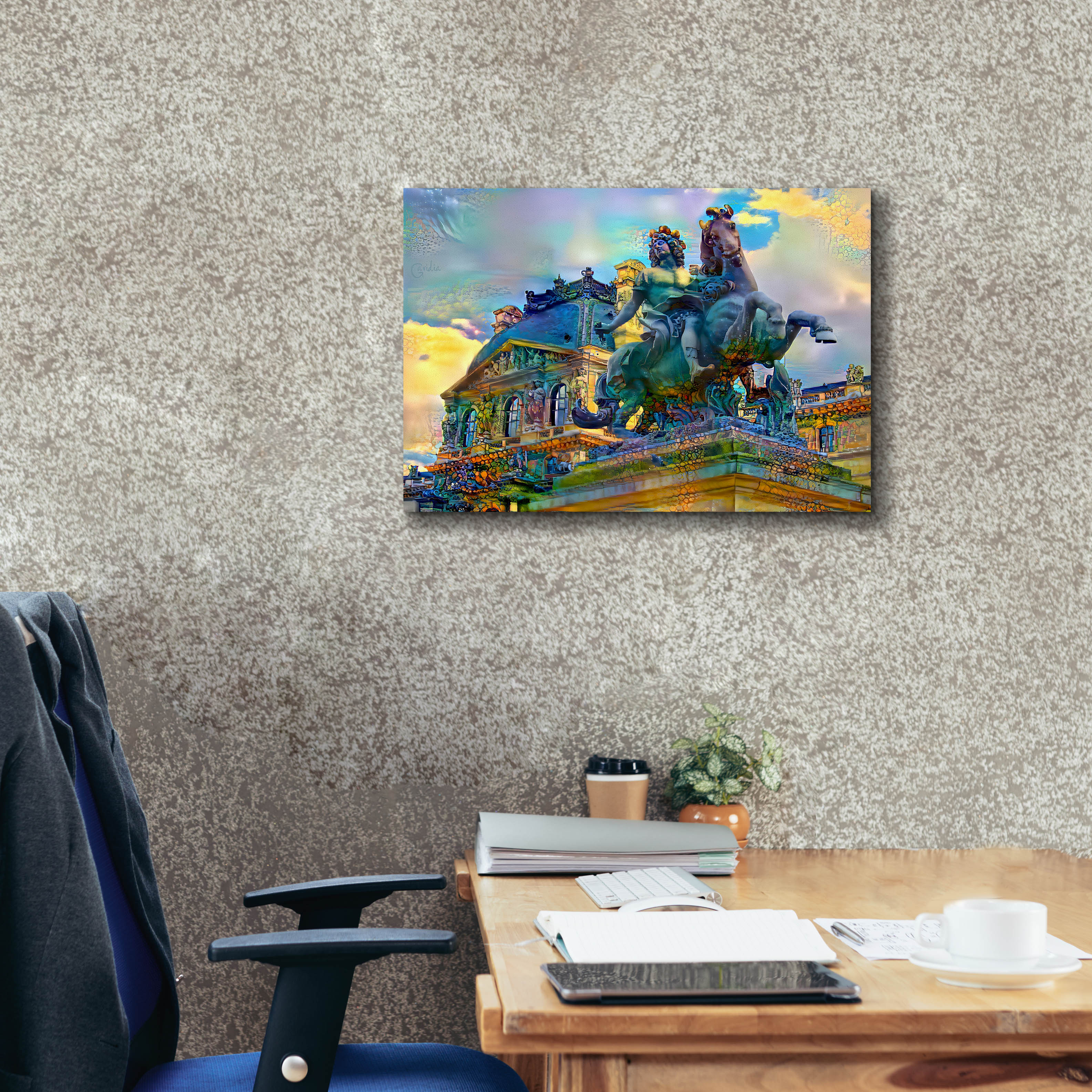 'Paris France Louvre Museum Statue of Louis XIV' by Pedro Gavidia, Canvas Wall Art,26 x 18