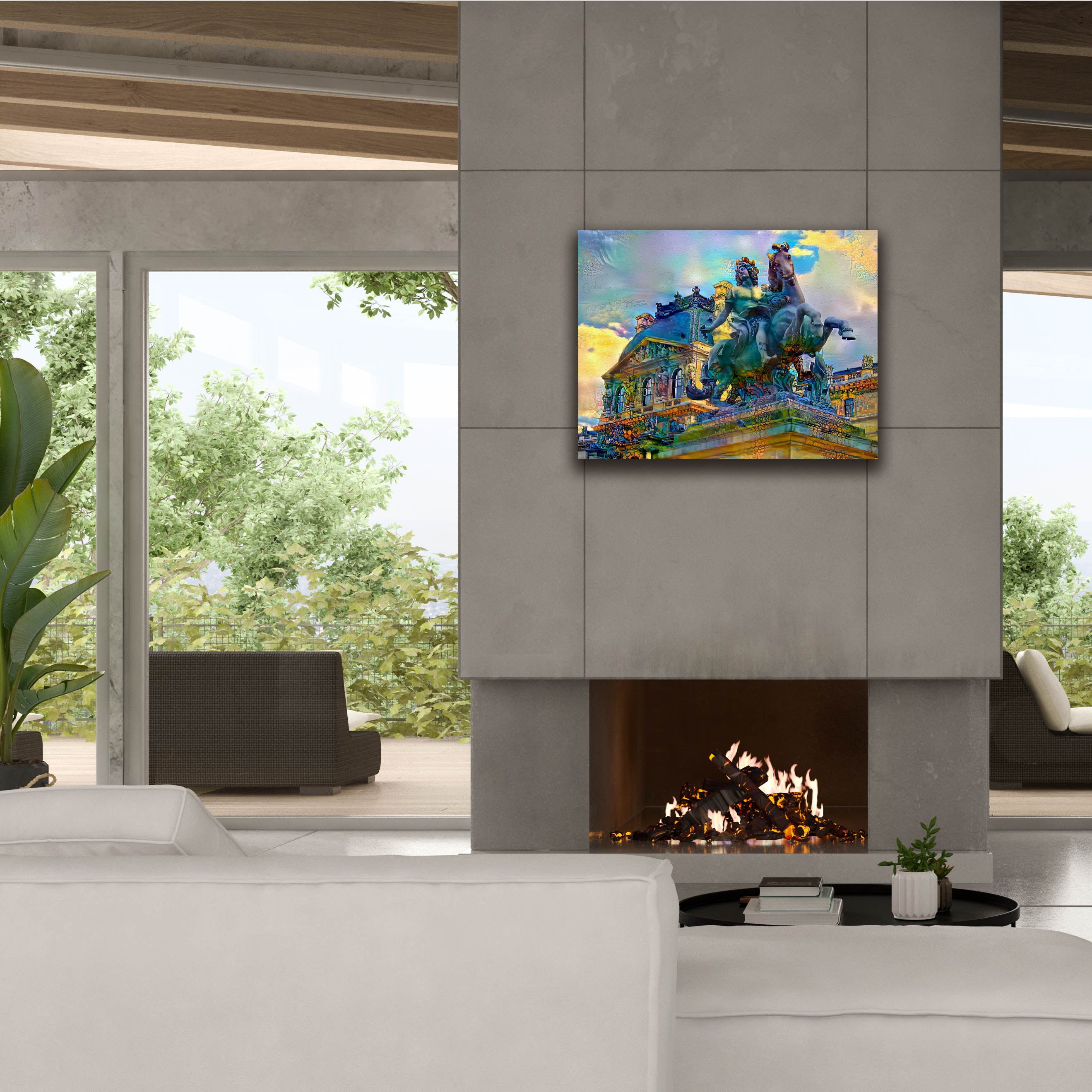 'Paris France Louvre Museum Statue of Louis XIV' by Pedro Gavidia, Canvas Wall Art,34 x 26