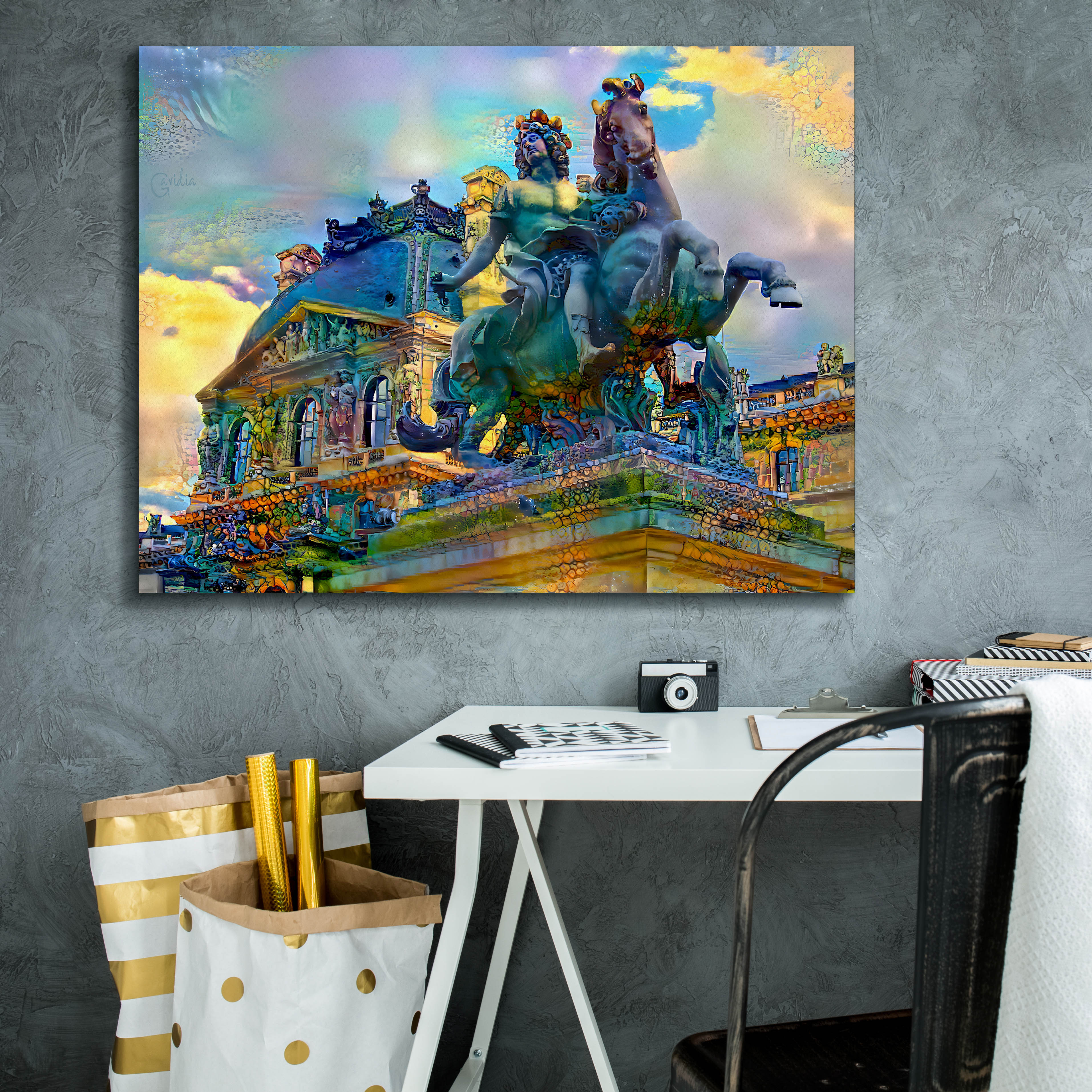 'Paris France Louvre Museum Statue of Louis XIV' by Pedro Gavidia, Canvas Wall Art,34 x 26